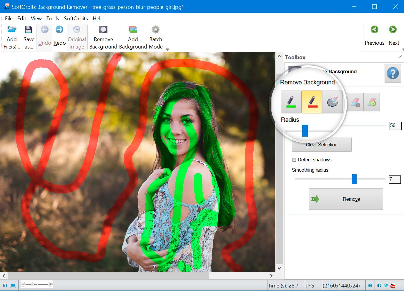 Select background and foreground..