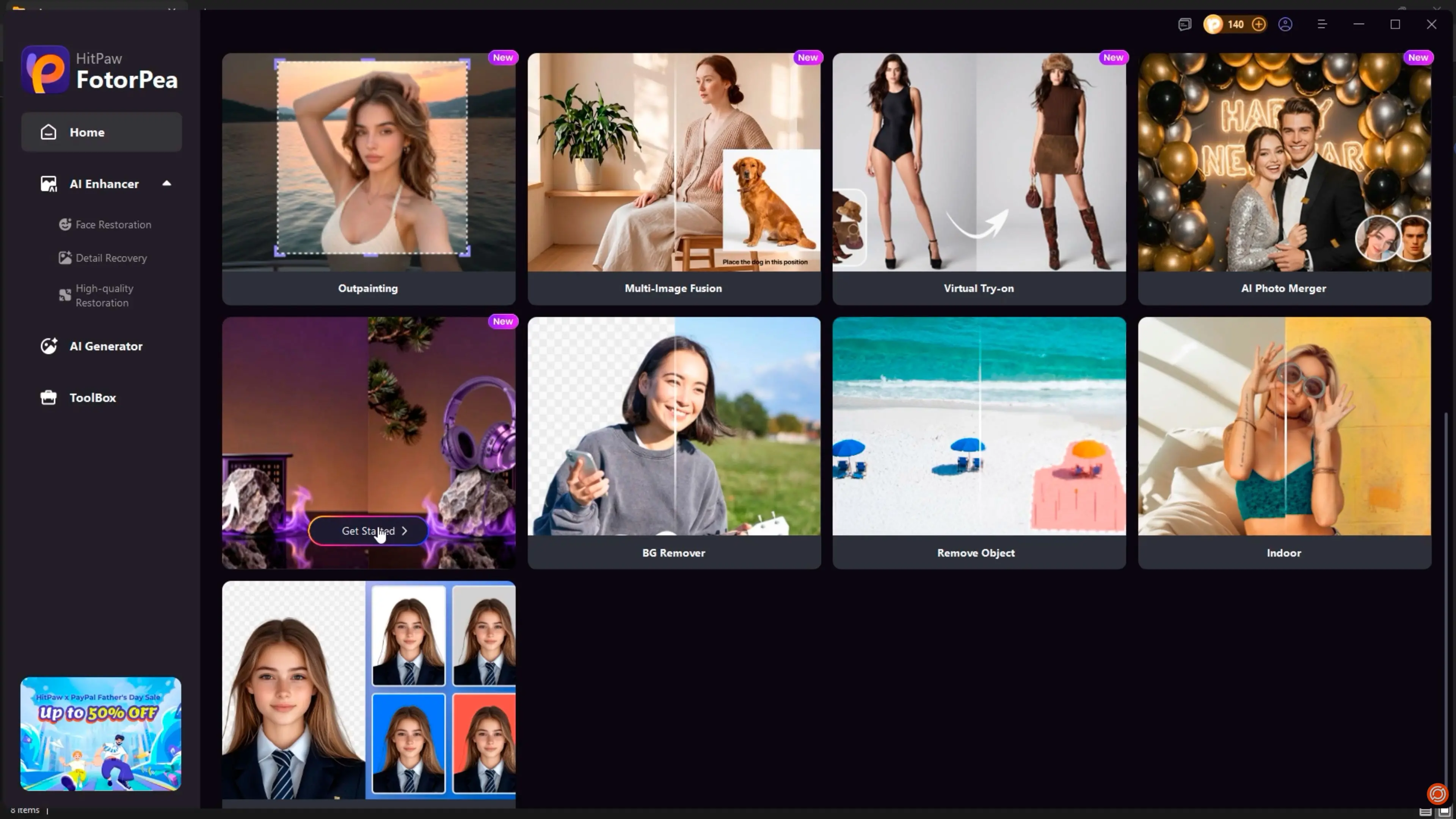 HitPaw FotorPea multiple AI restoration models in one app..