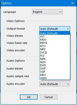 Supported video formats..