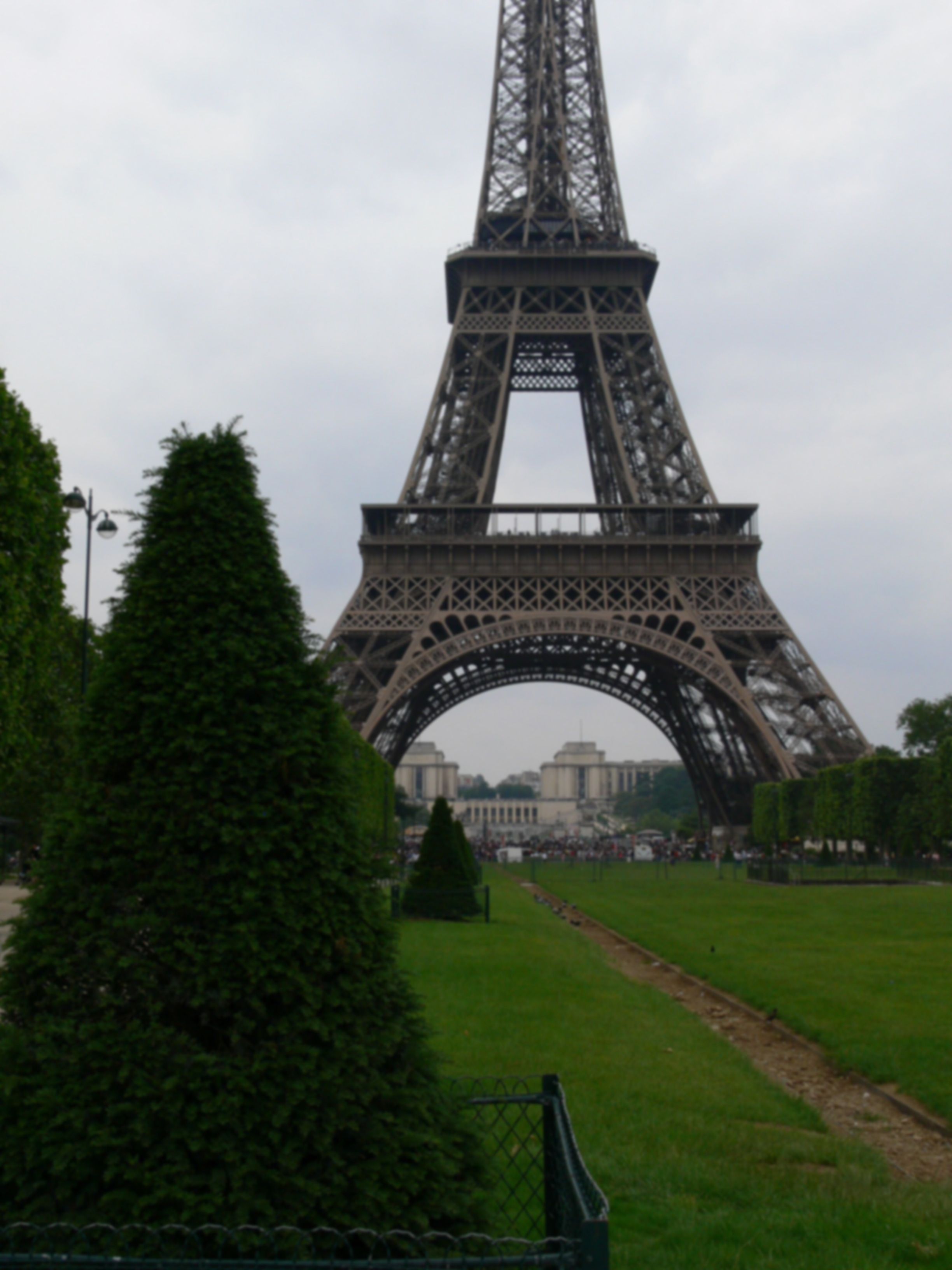 Blurred photo with Eiffel tower..