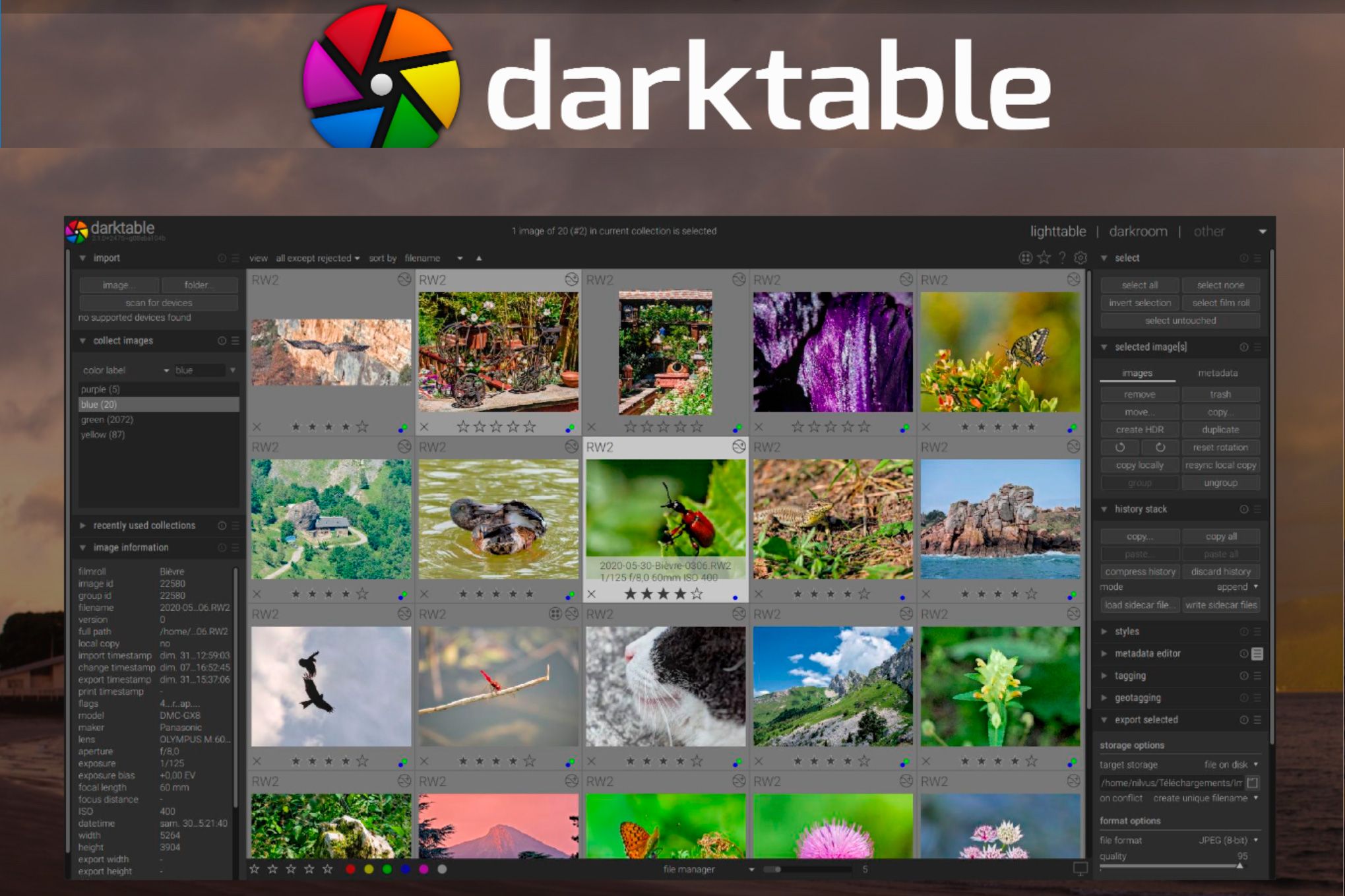 Darktable as Alternative to the Canon RAW Image Converter..