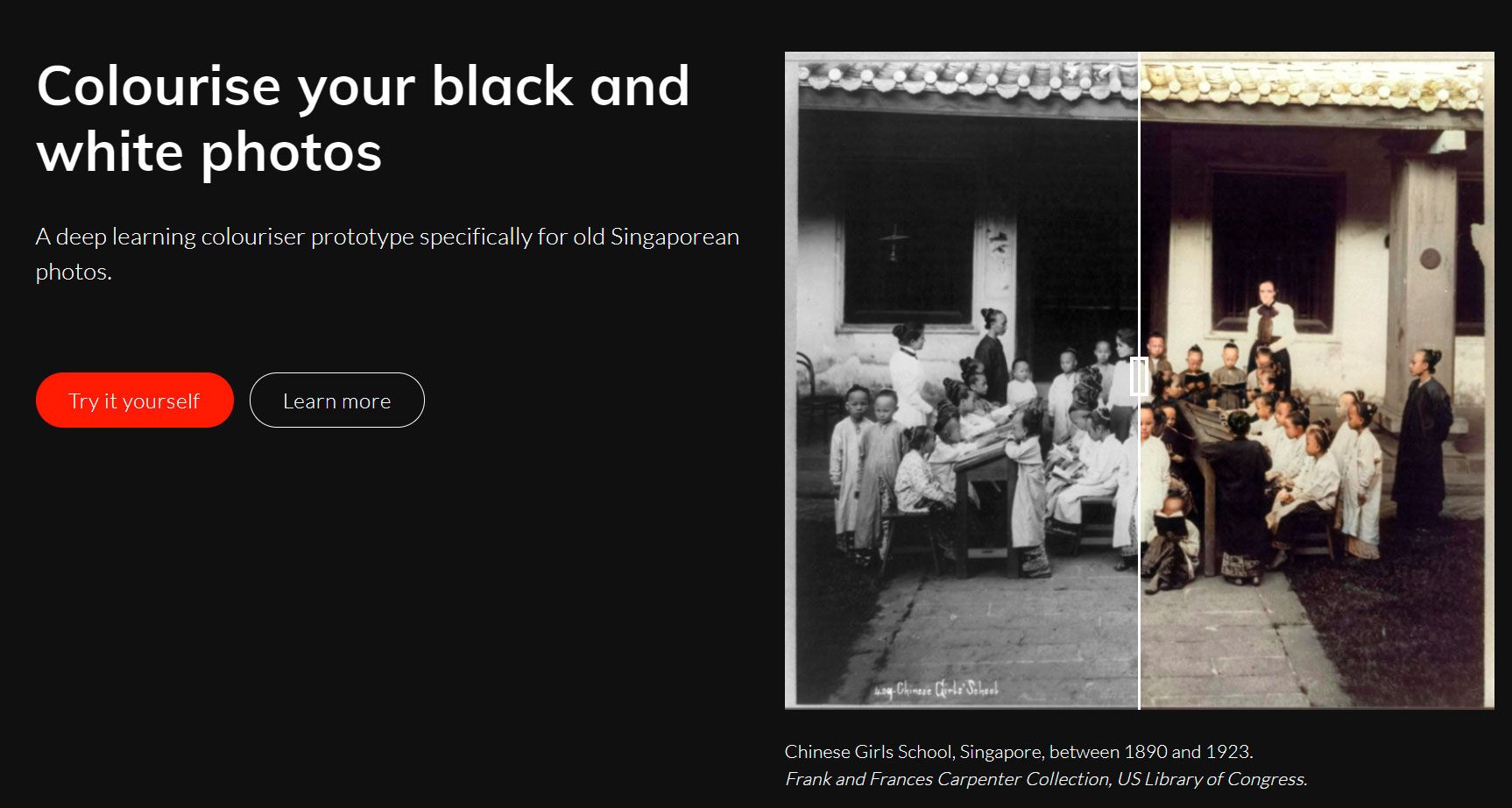  colorize black and white photos in colorise.sg..