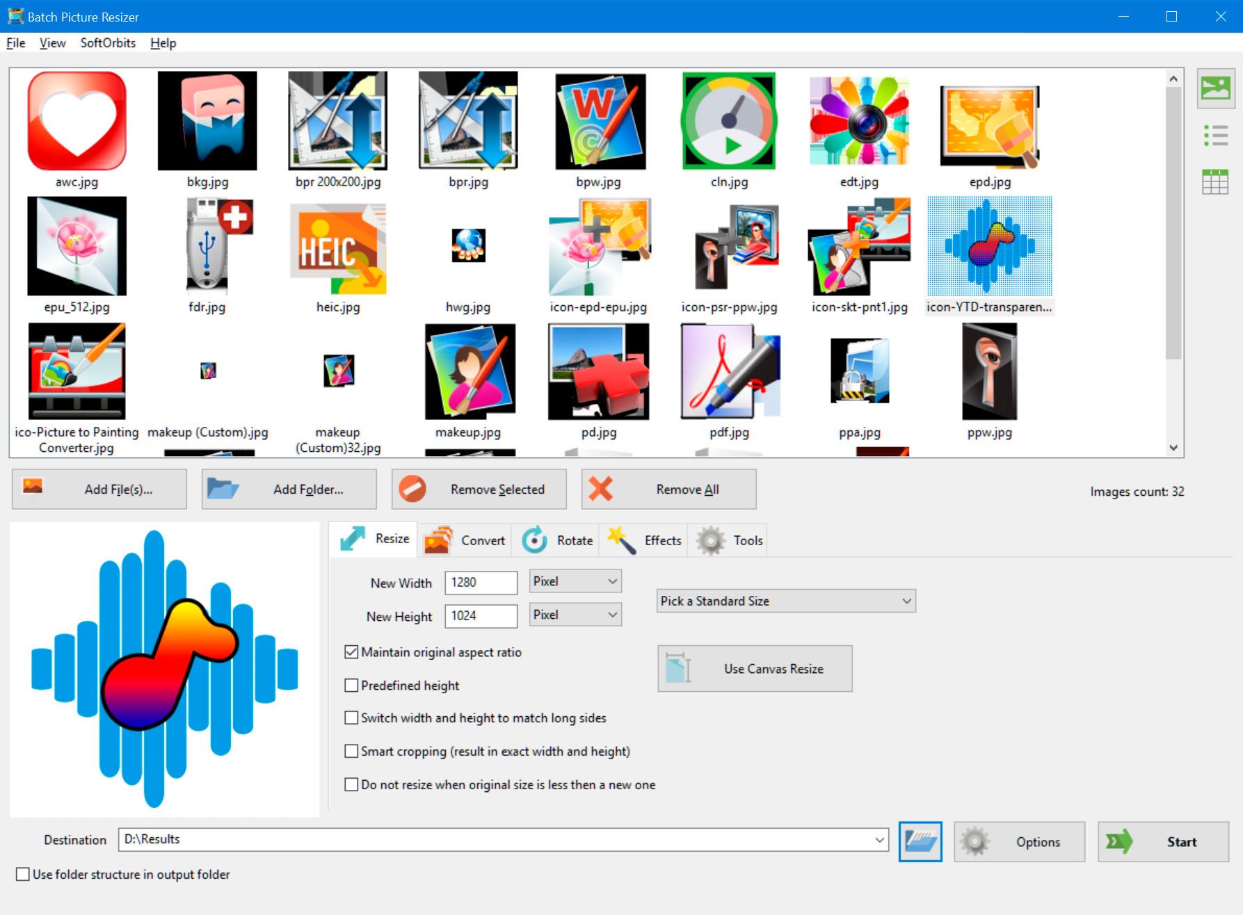 Batch Picture Resizer Screenshot.