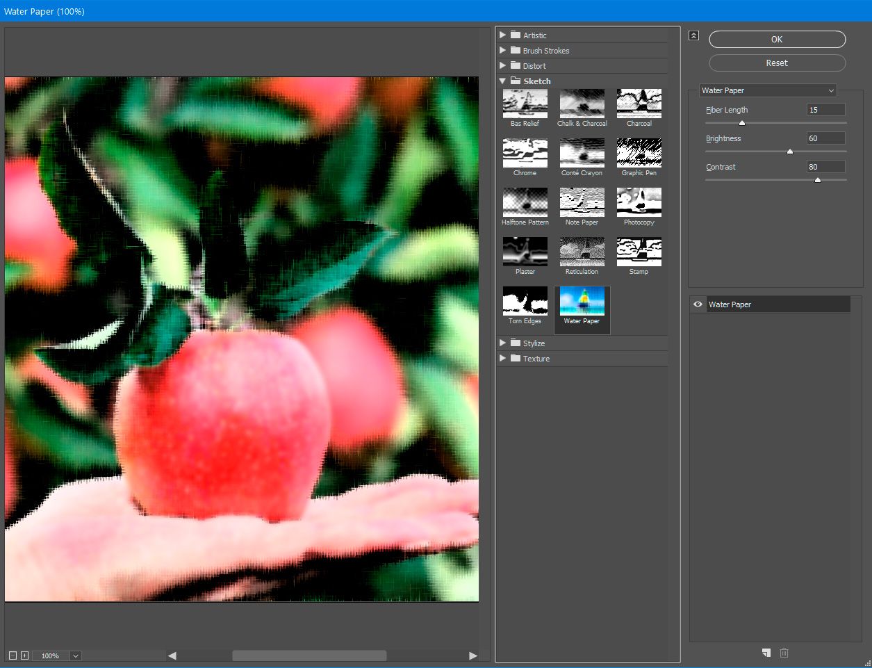 Photoshop add water paper..