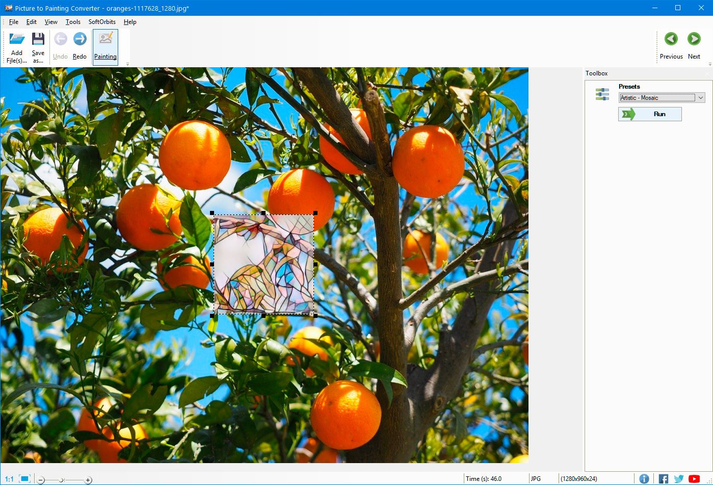 Add an image into Picture to Painting Converter program..