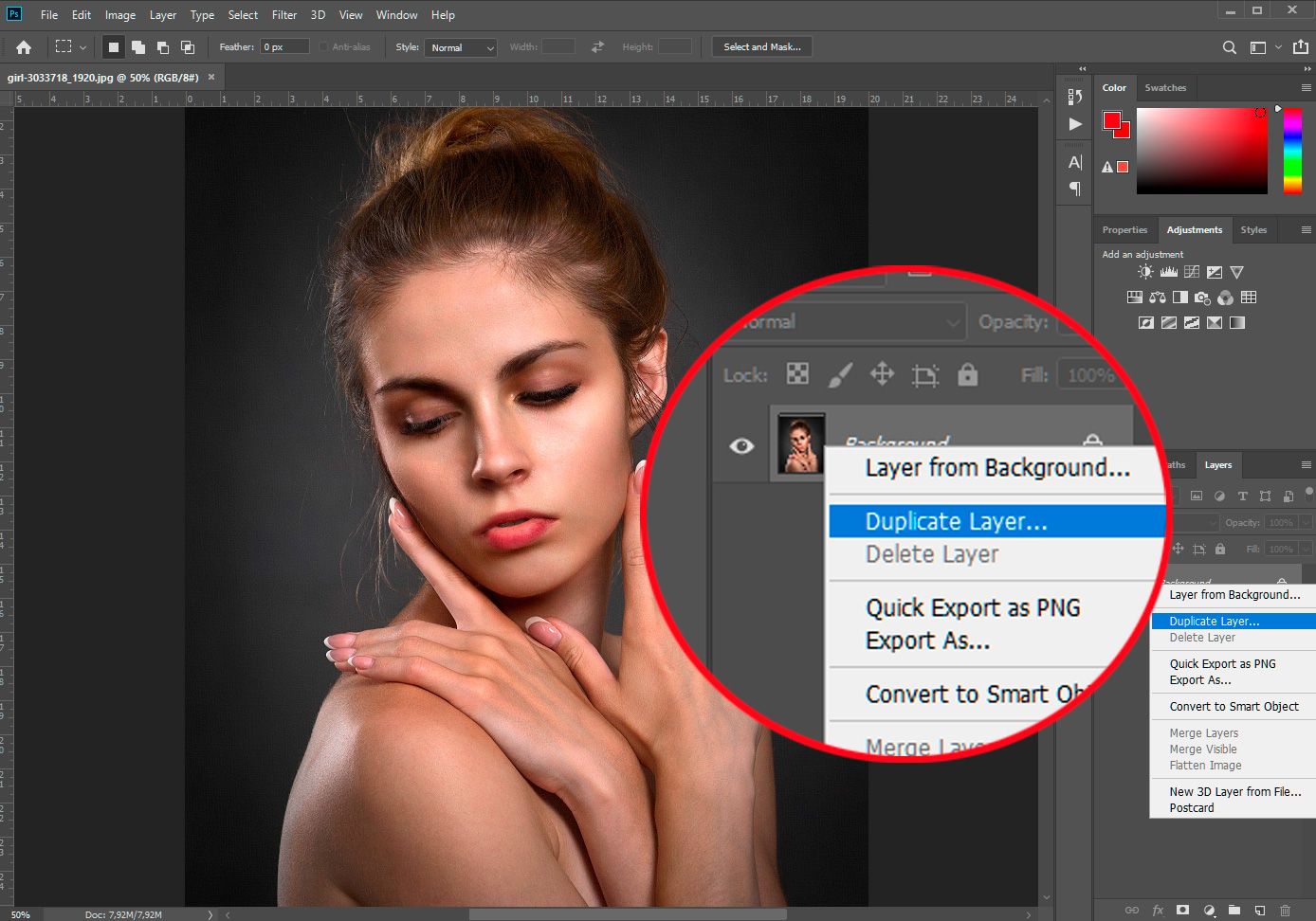 Photoshop: Duplicate layer..