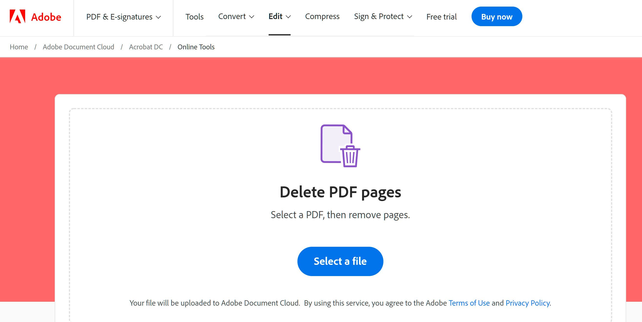 How to delete pages from a PDF Online..