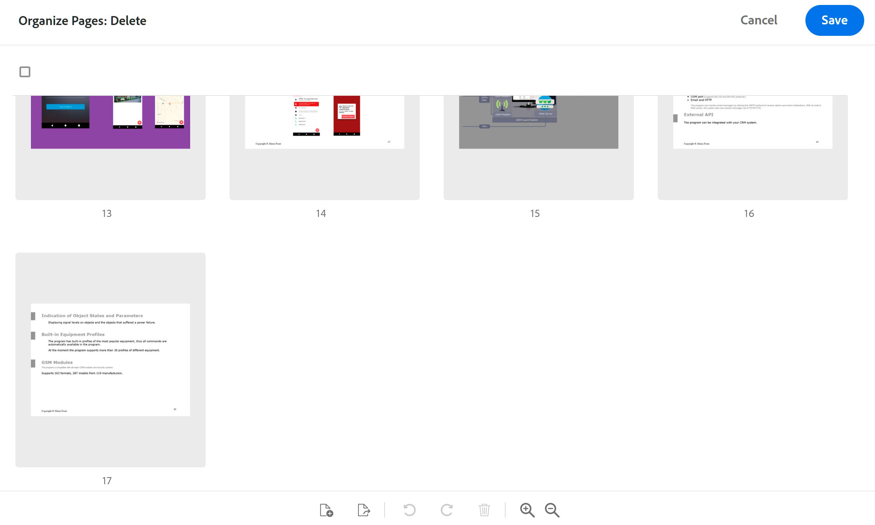 Delete pages from a PDF Online..