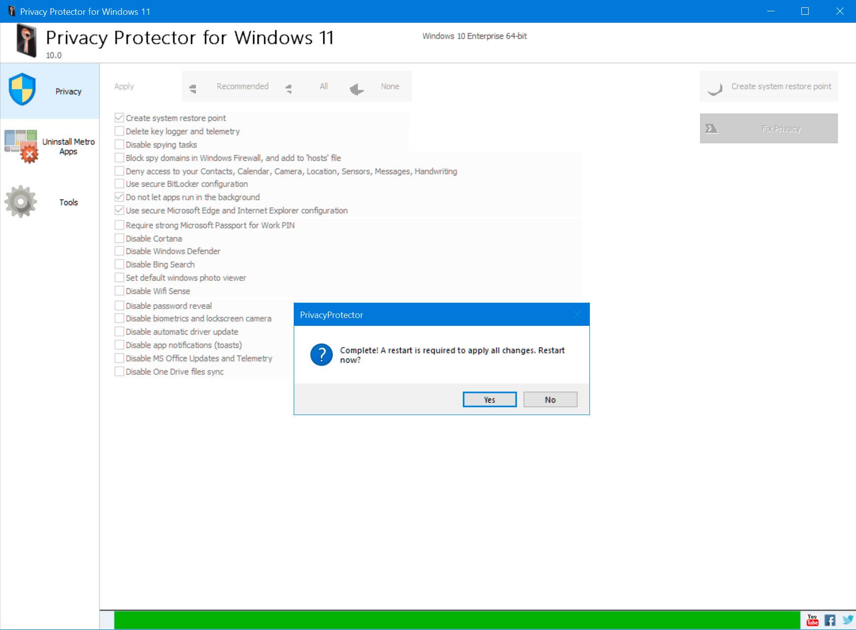 Disable Windows 10/11 Tracking Tool Free Download