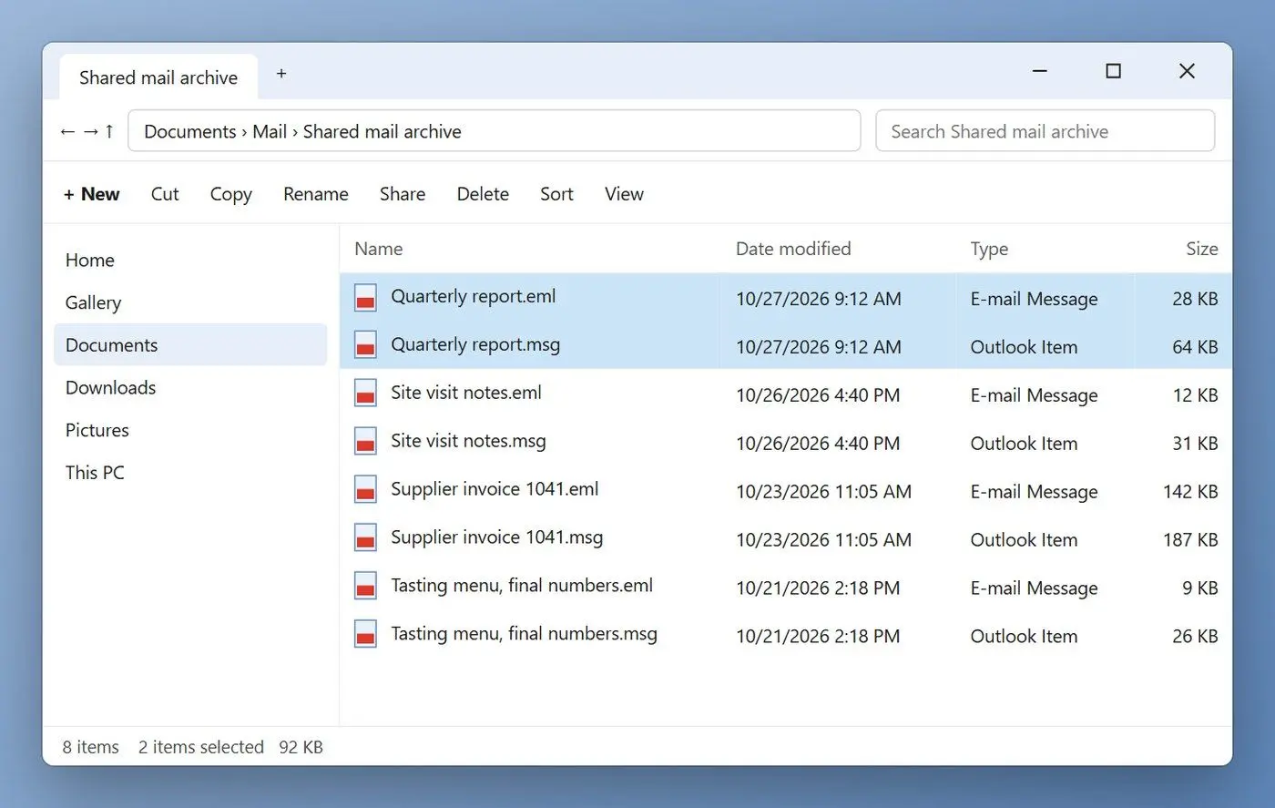 MSG to EML Converter Software Screenshot.