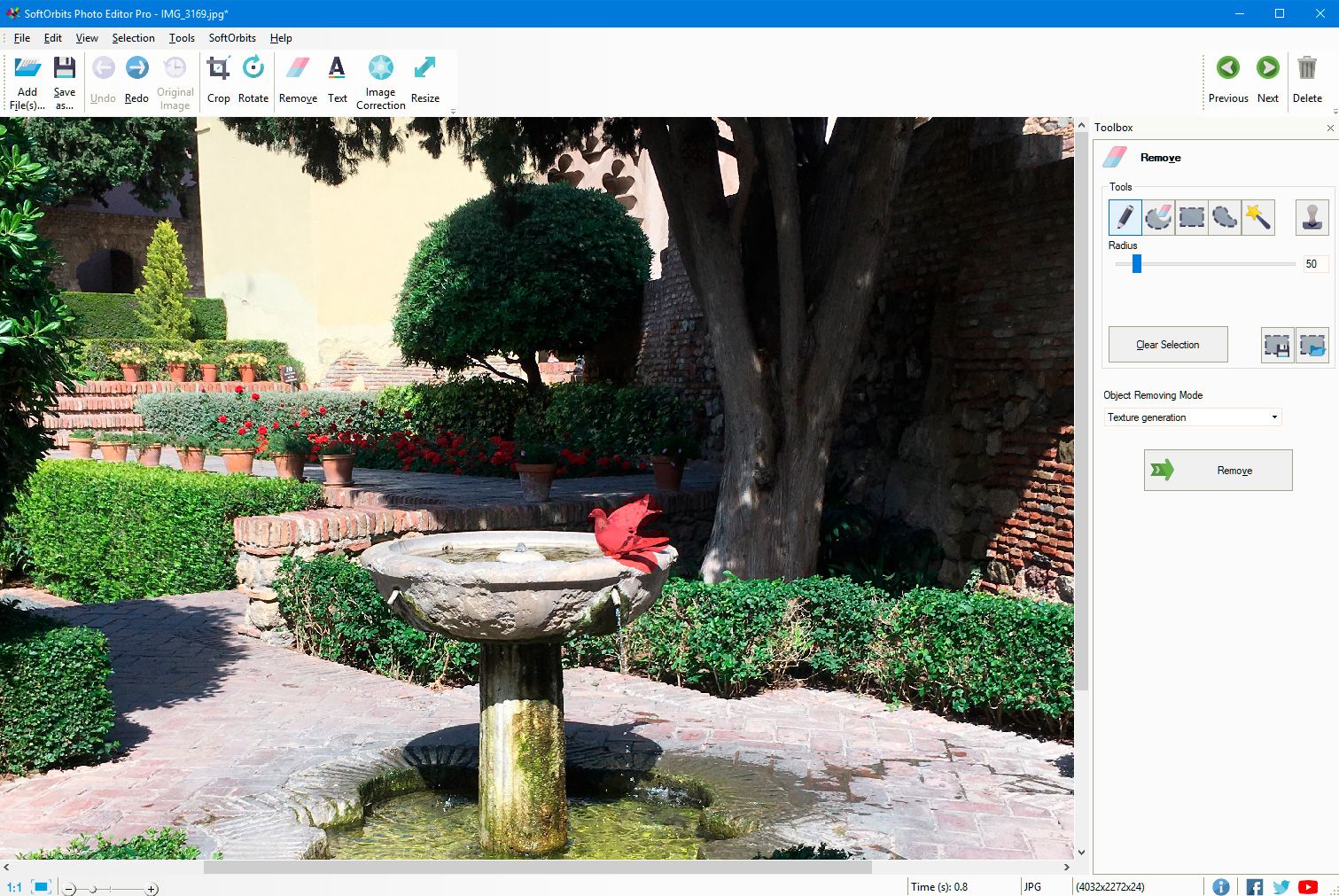 Remove object from a photo..