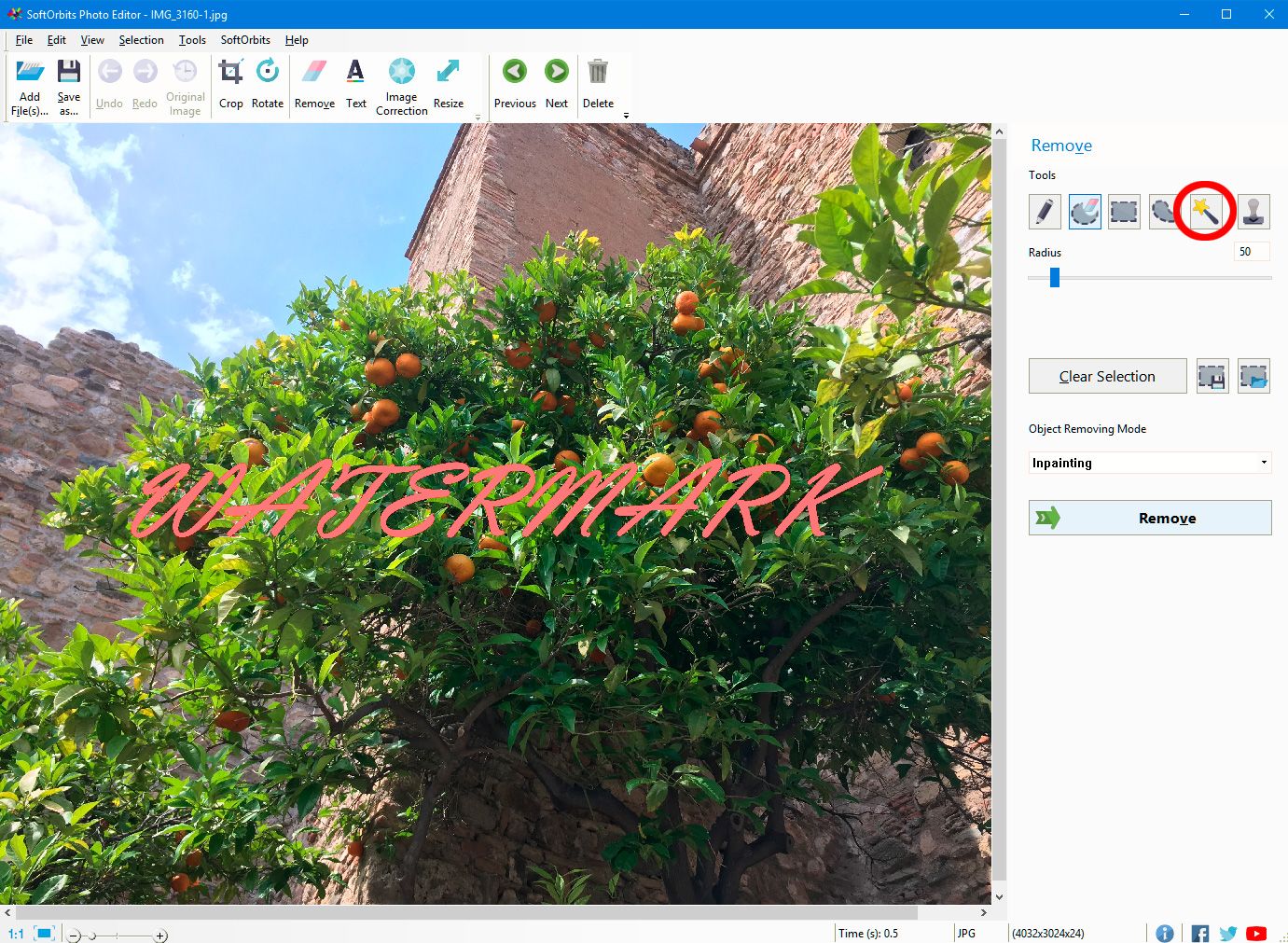 Erase any watermark from photo..
