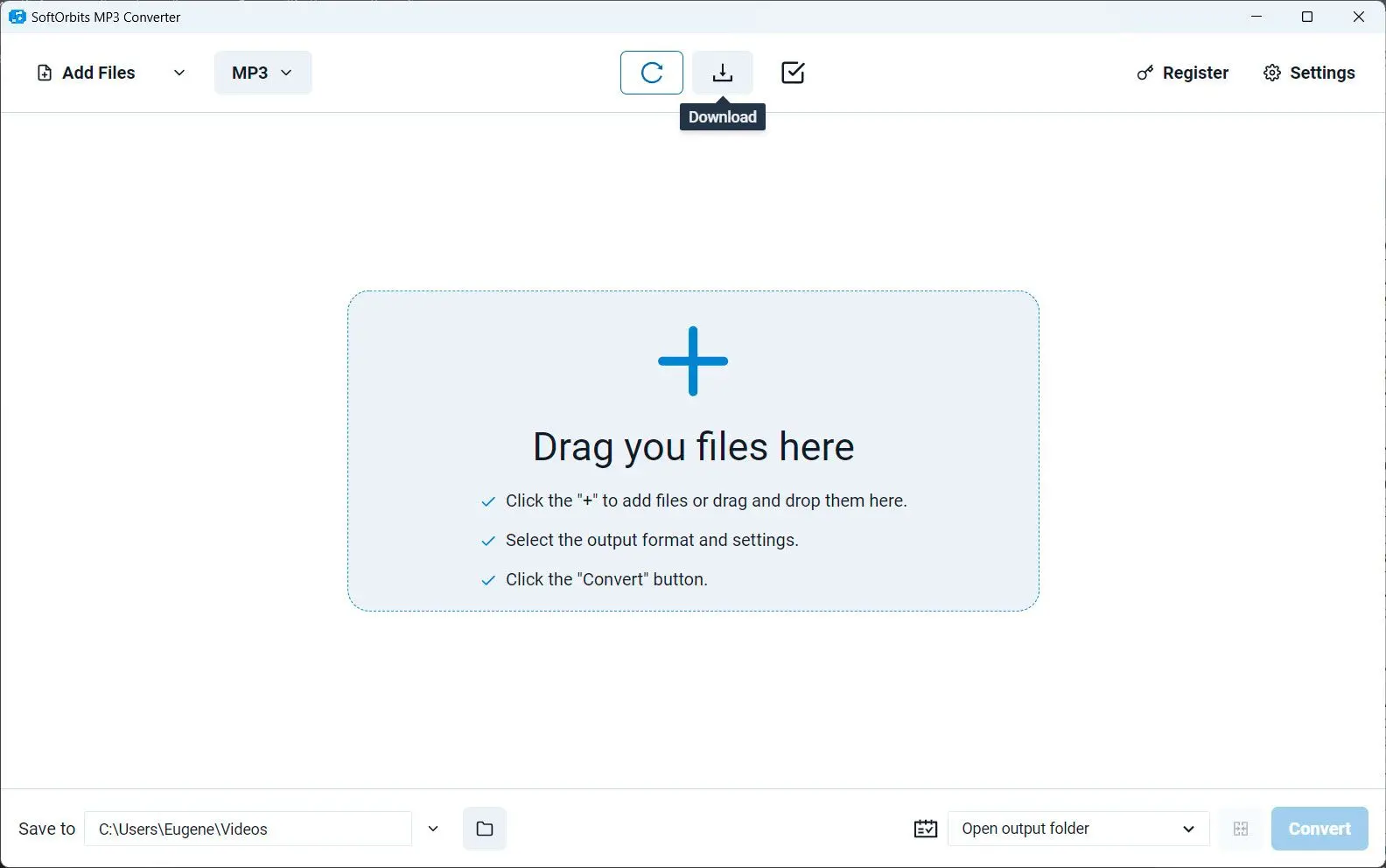  Add FLAC files to SoftOrbits MP3 Converter..
