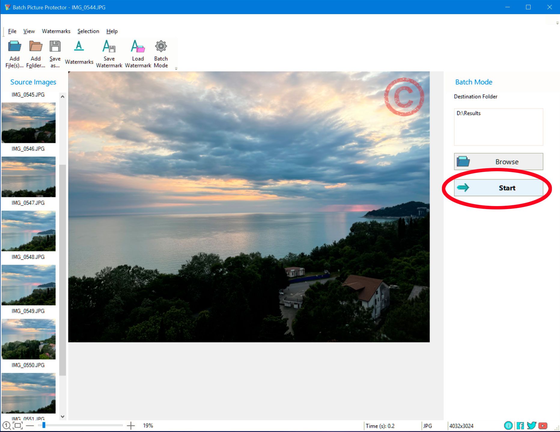 Batch Picture Protector Screenshot.