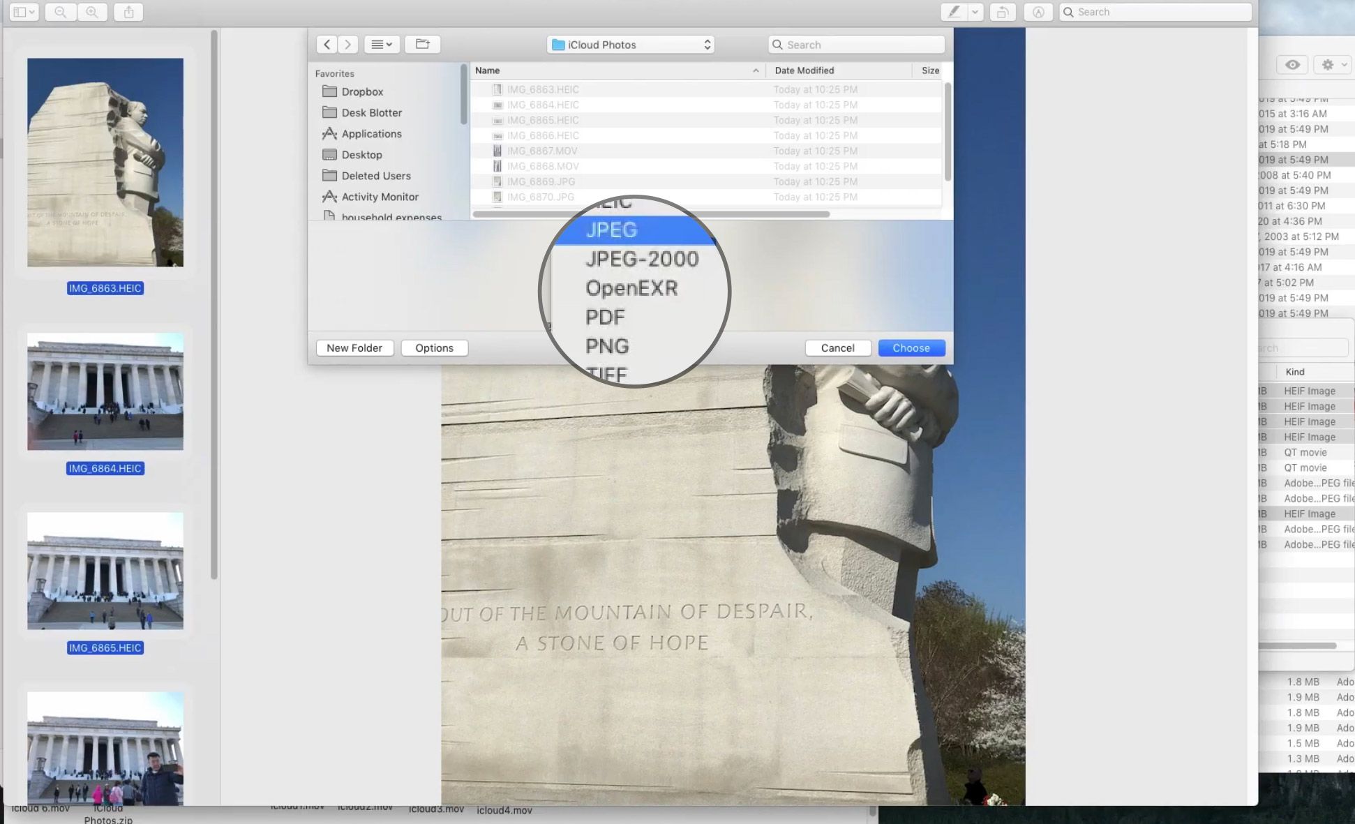 ICloud to convert HEIF to JPG..