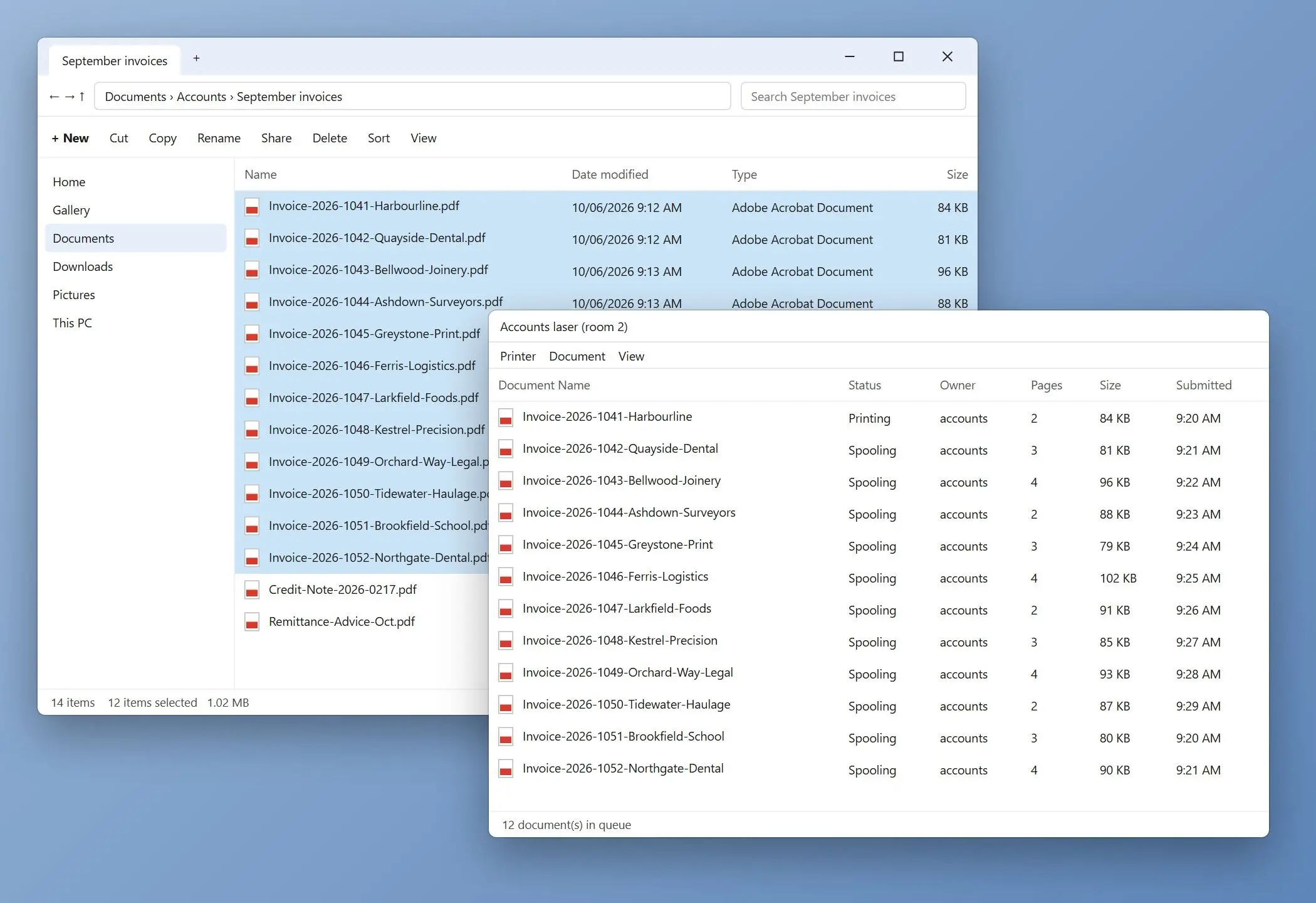 Batch Printing Software Screenshot.