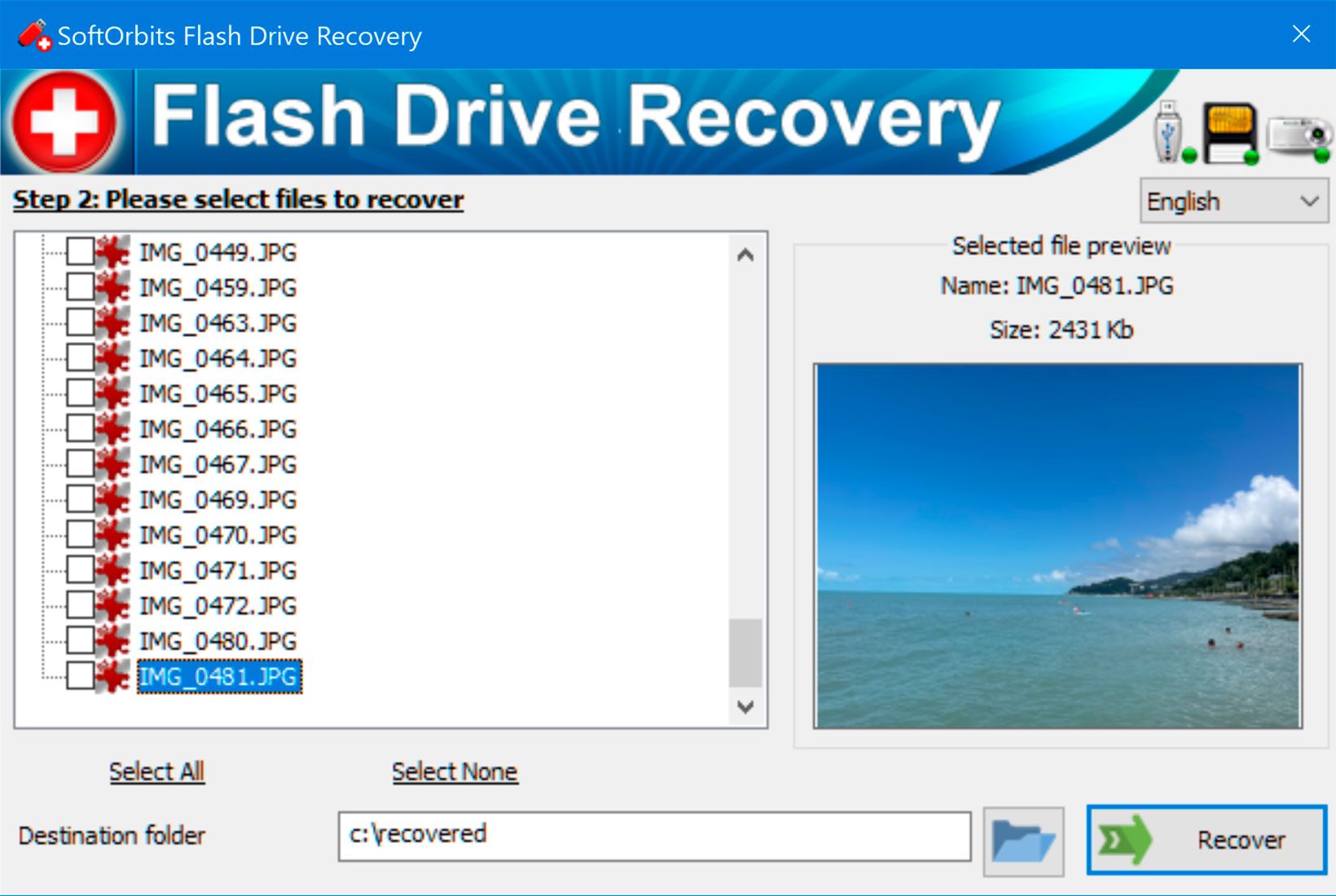 SoftOrbits Flash Drive Recovery Screenshot.