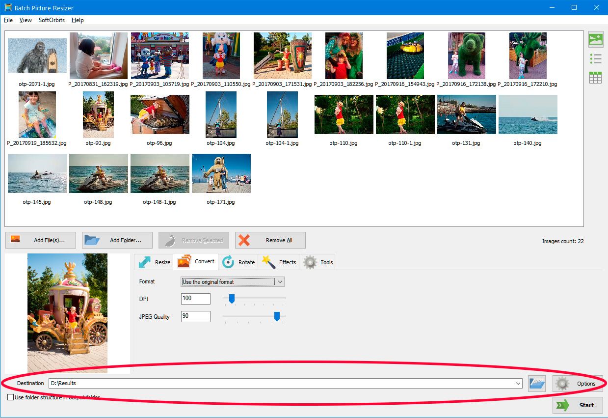 Choose the destination folder..