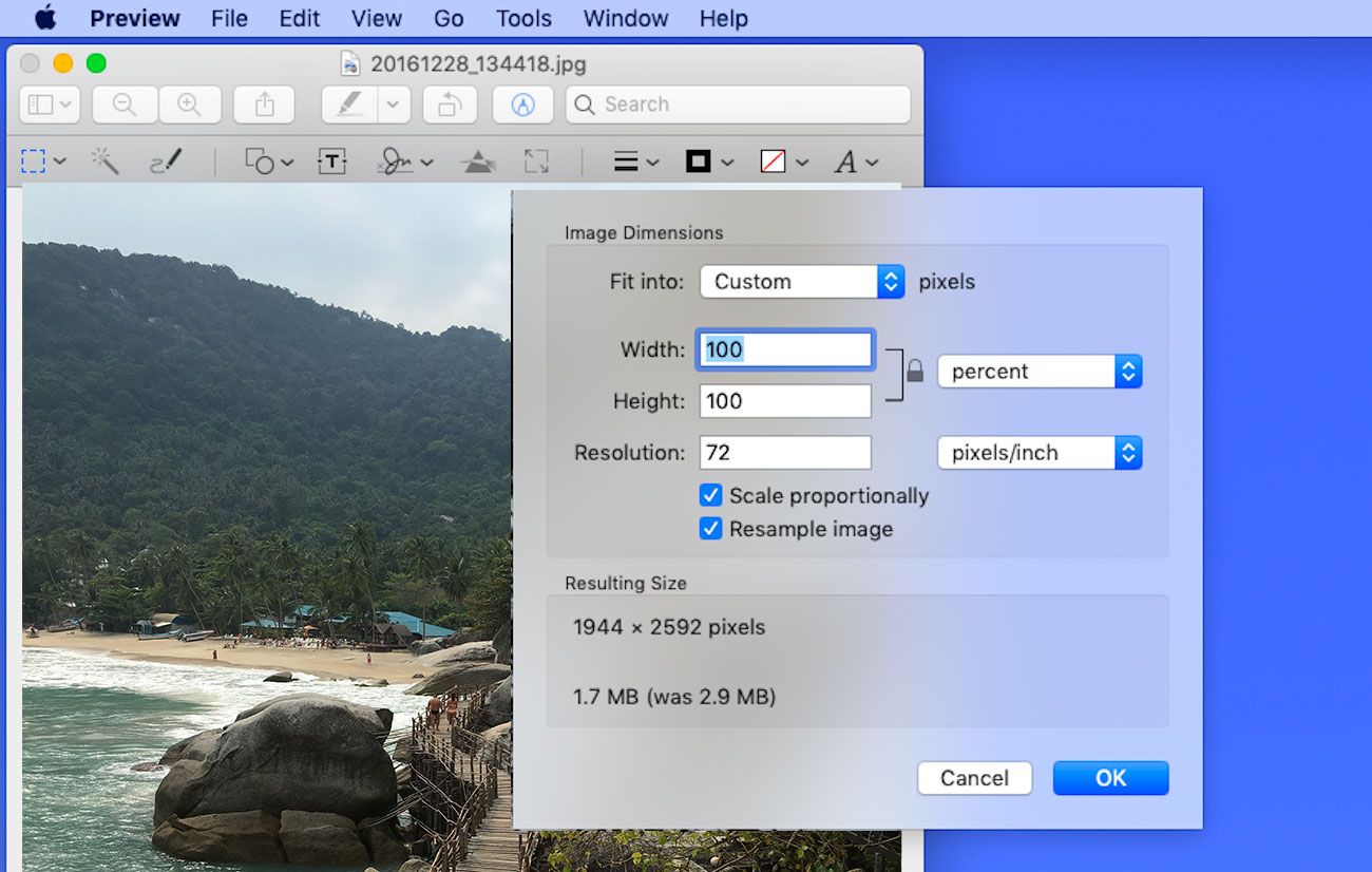 how to change the format of a picture on paint on mac