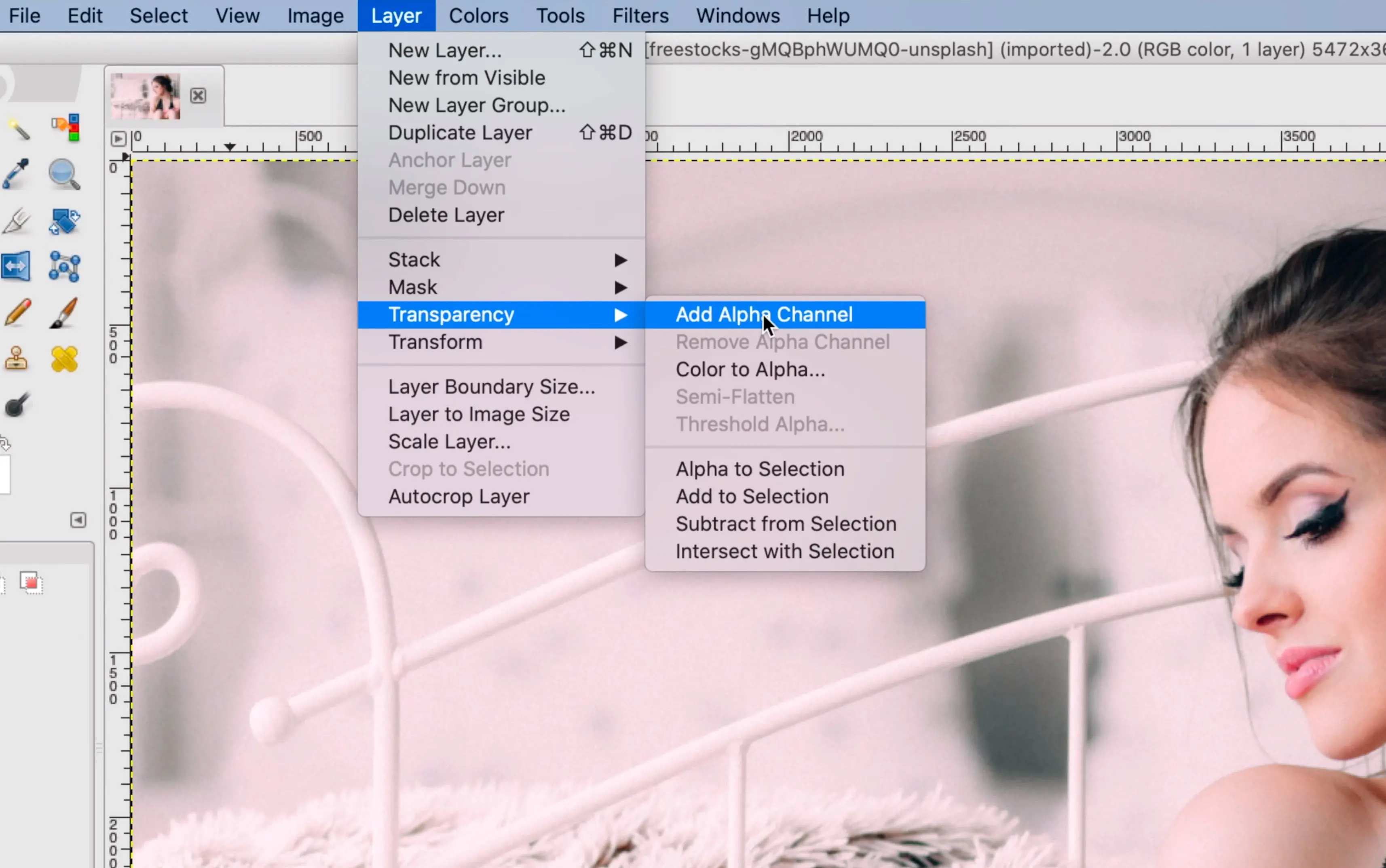 GIMP transparent image..