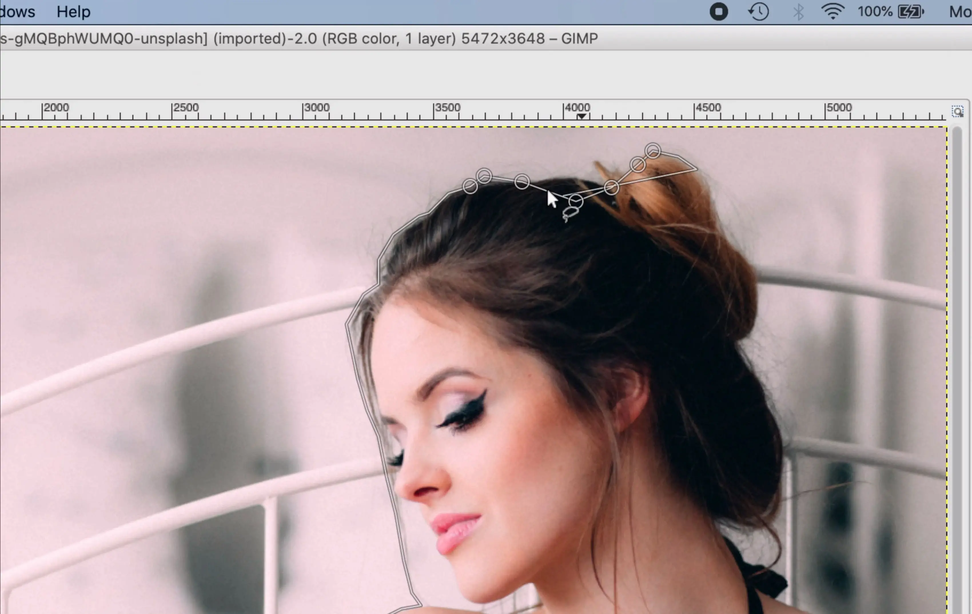 GIMP select the area..