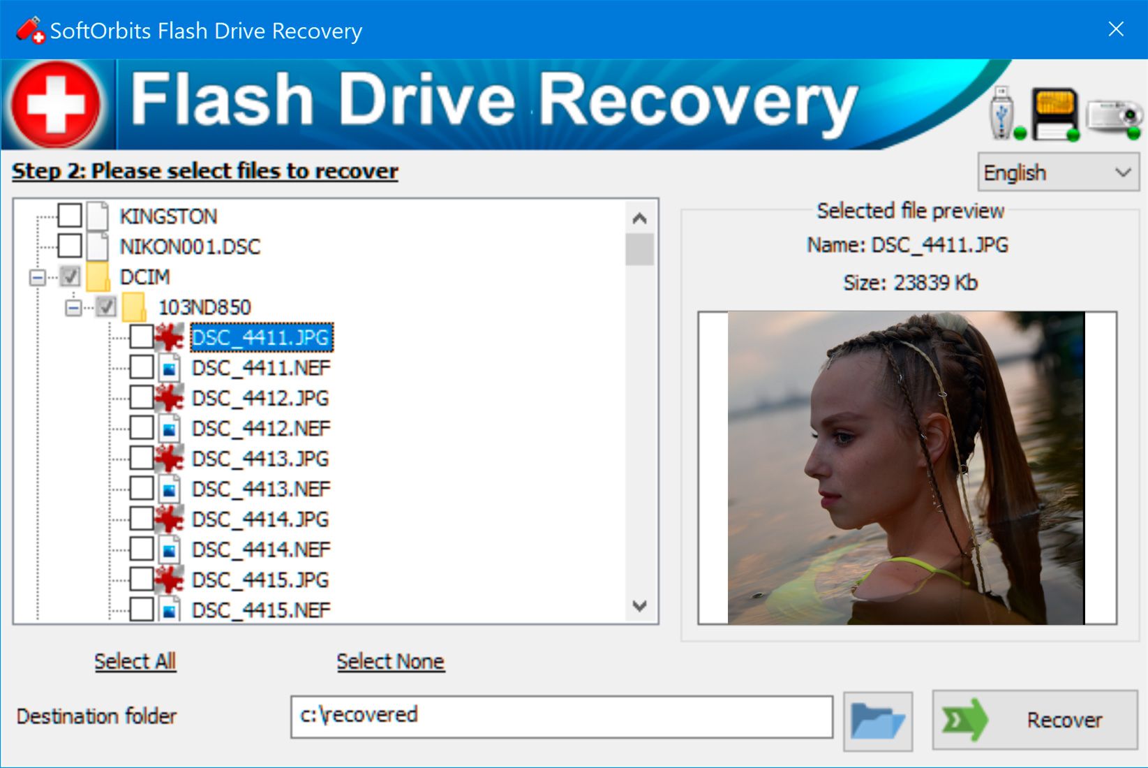 Preview and Select the Files to be Recovered..