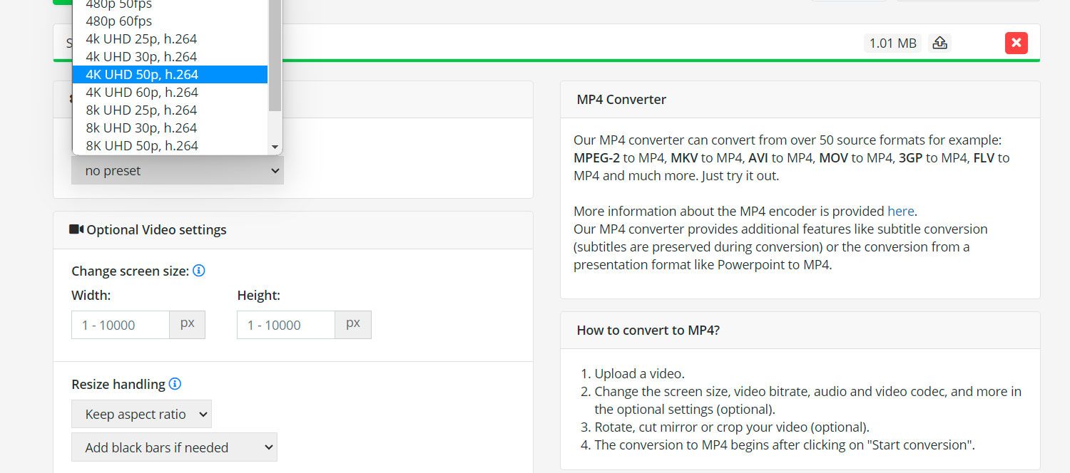 Choose Output Format..