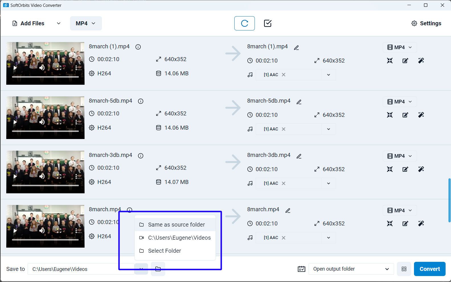 Select Output Folder in SoftOrbits MKV Converter..