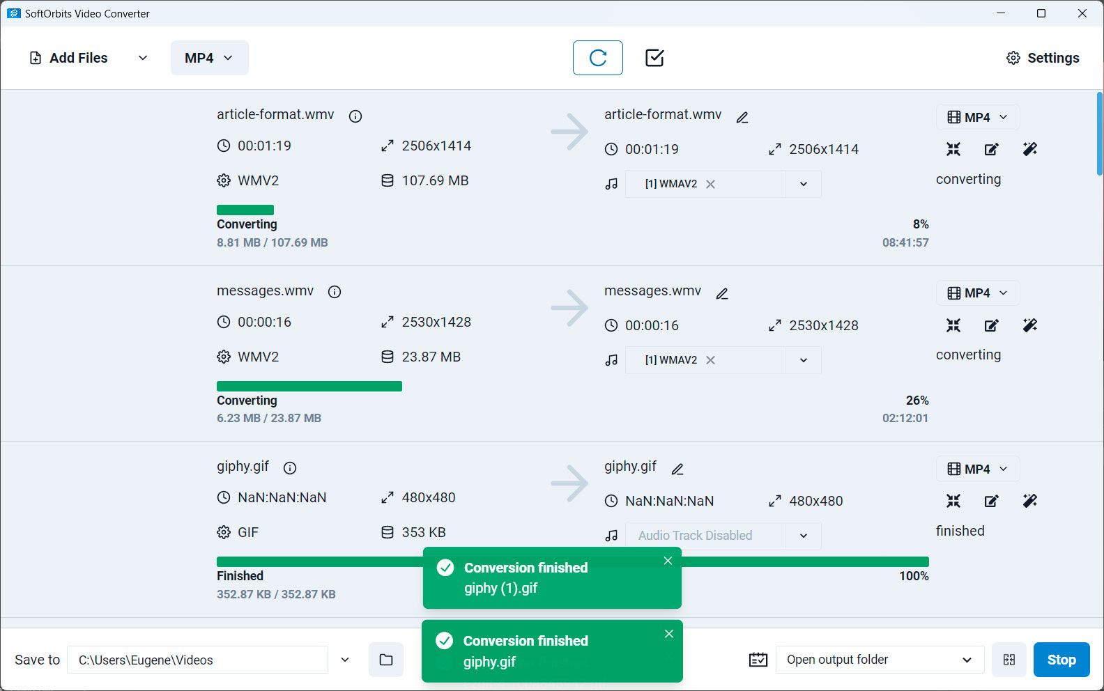 Runned SoftOrbits Converter..