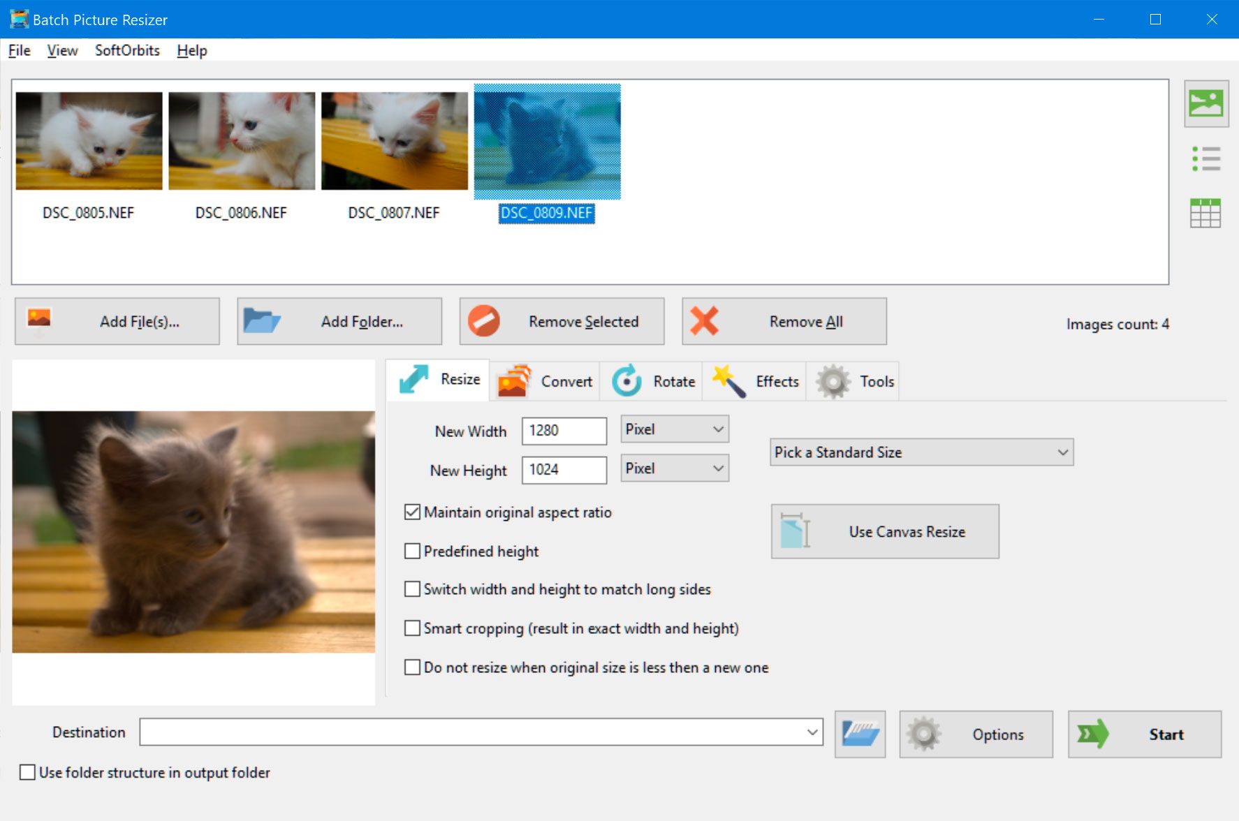 Select the raw files..