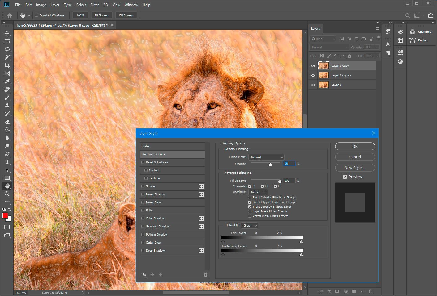Photoshop layer style..