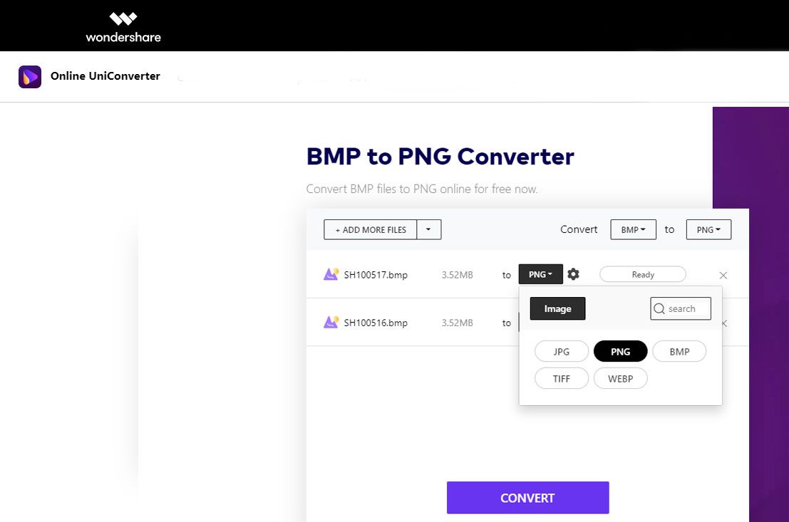 Batch convert BMP to PNG..