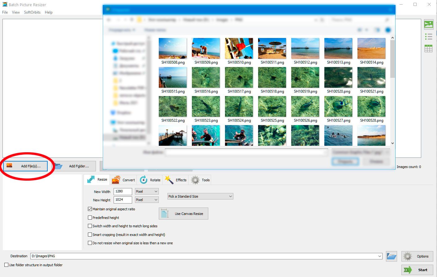 Add PNG files to convert to BMP..