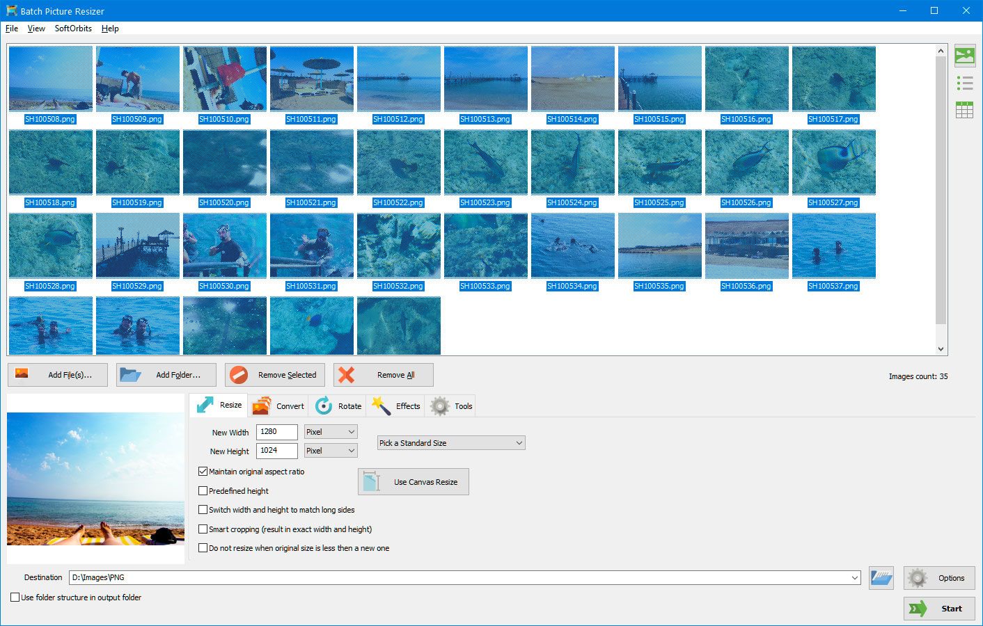 Batch Picture Resizer Screenshot.