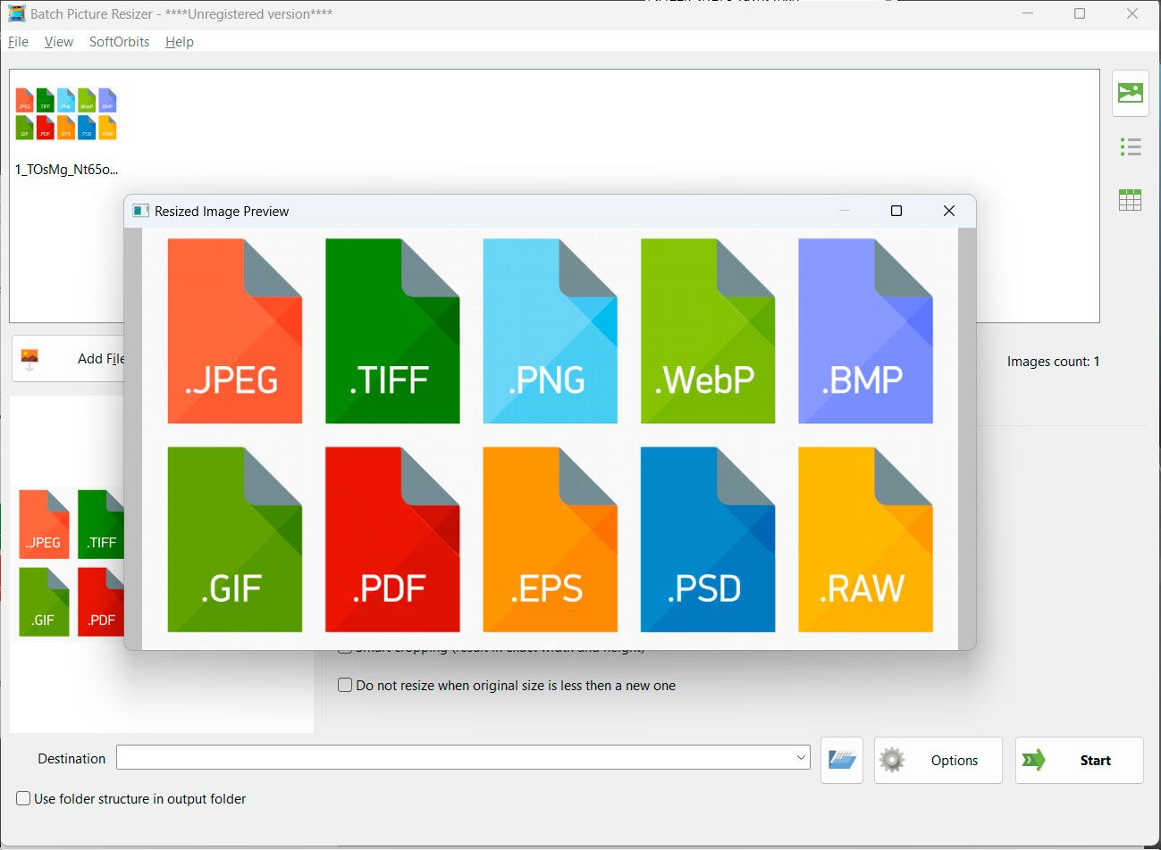 Preview and Adjust the Resized Images..