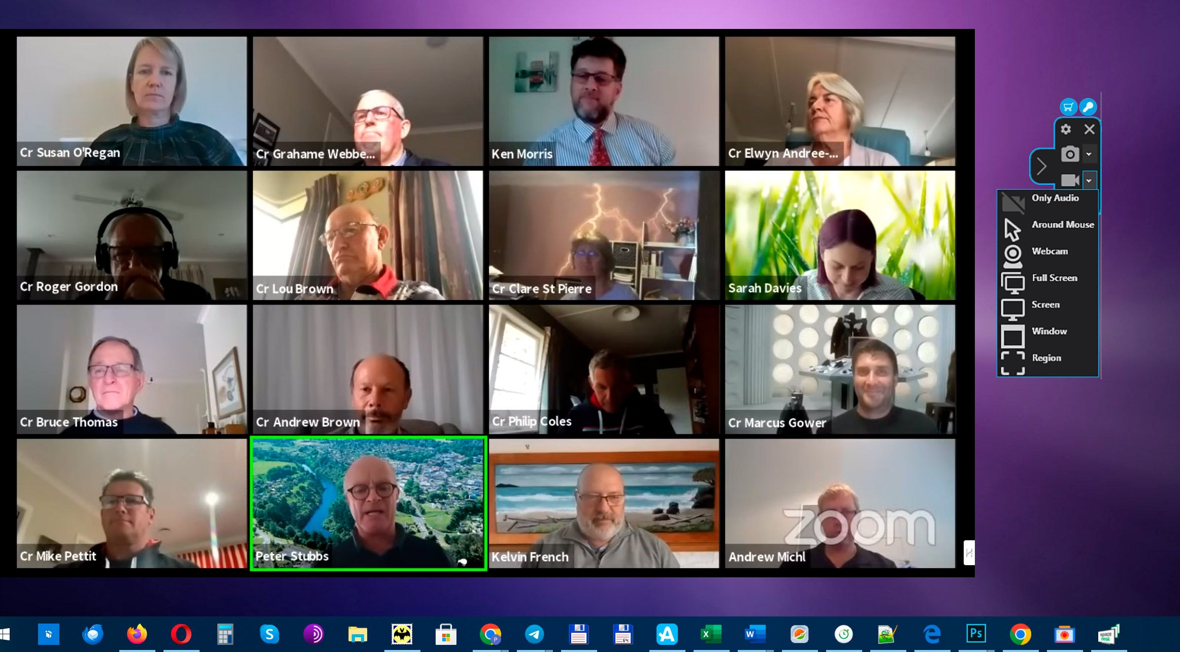 Select the recording area Microsoft Teams Meeting..