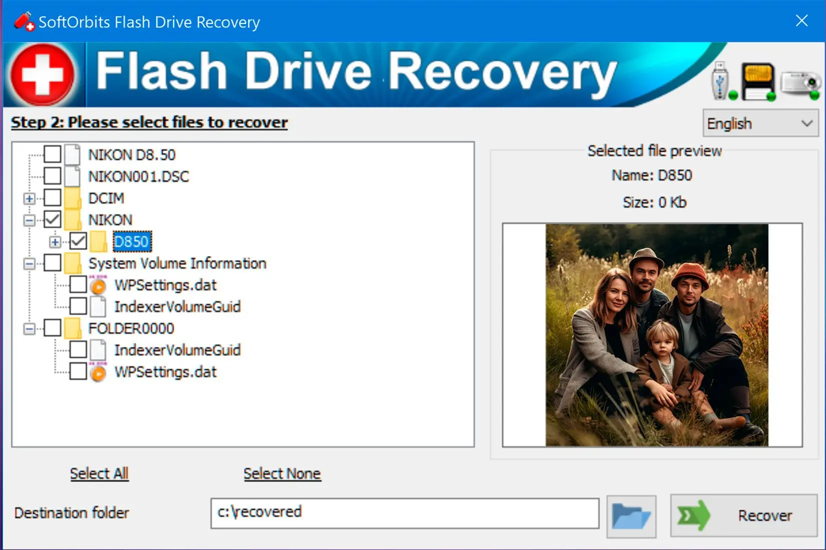  Saving recovered files to a PC folder..