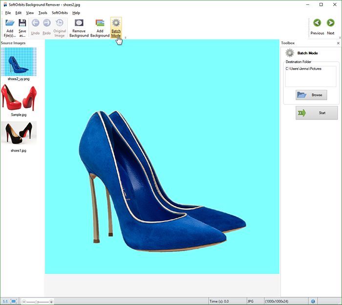 Software to remove background in a batch mode..