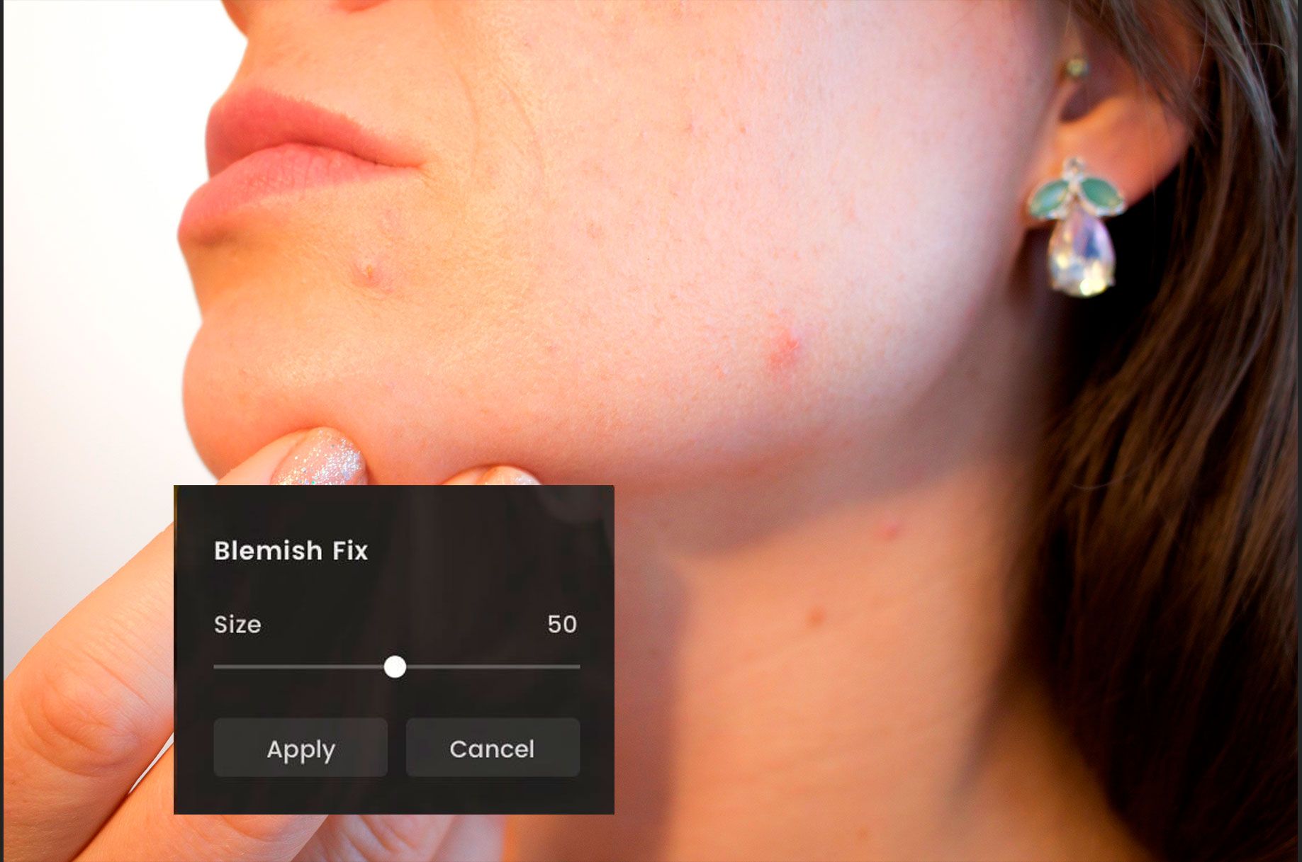 Blemish fix tool on Fotor..