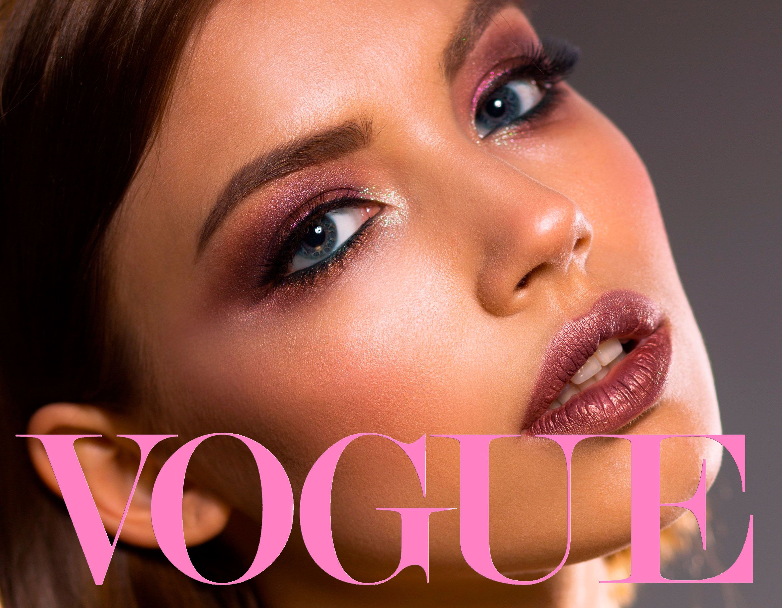 Model face without blemishes..