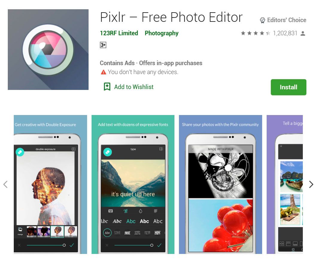 Pixlr app on Google Play..