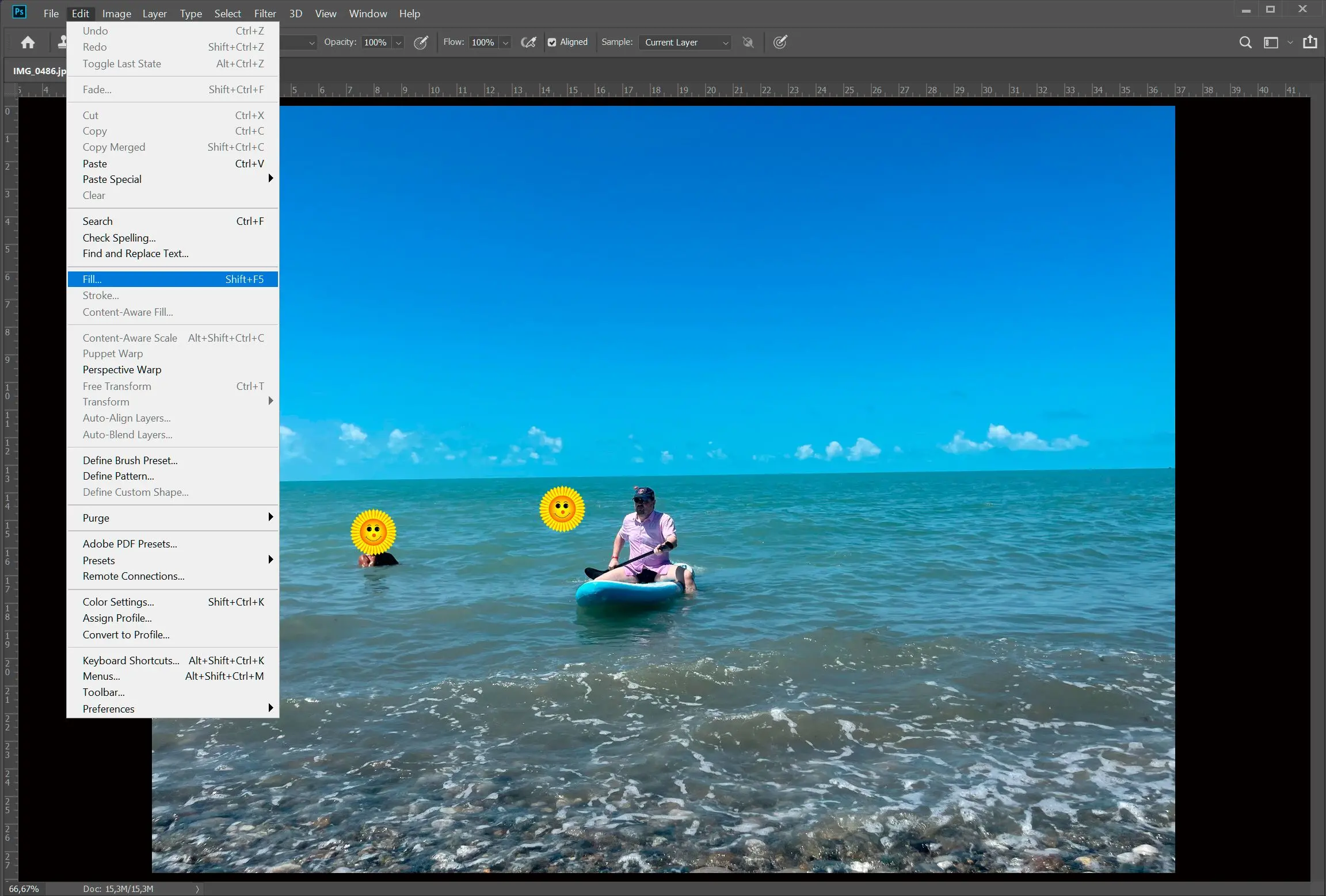 Remove Emoji from a picture in Photoshop..