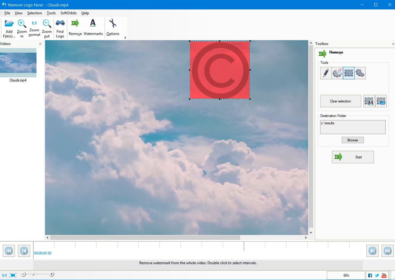 Video Logo Remover: Select Logo to remove from video..