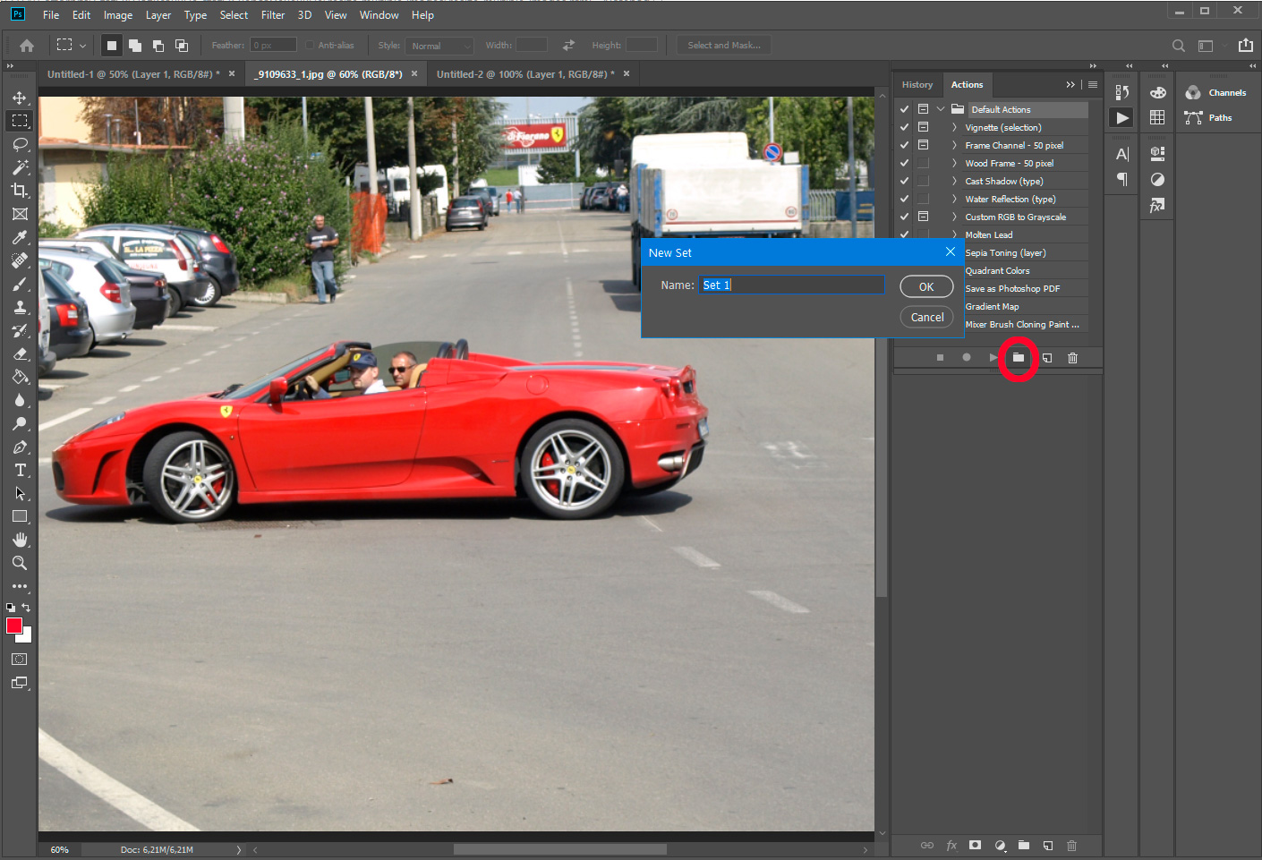 Photoshop - create set.