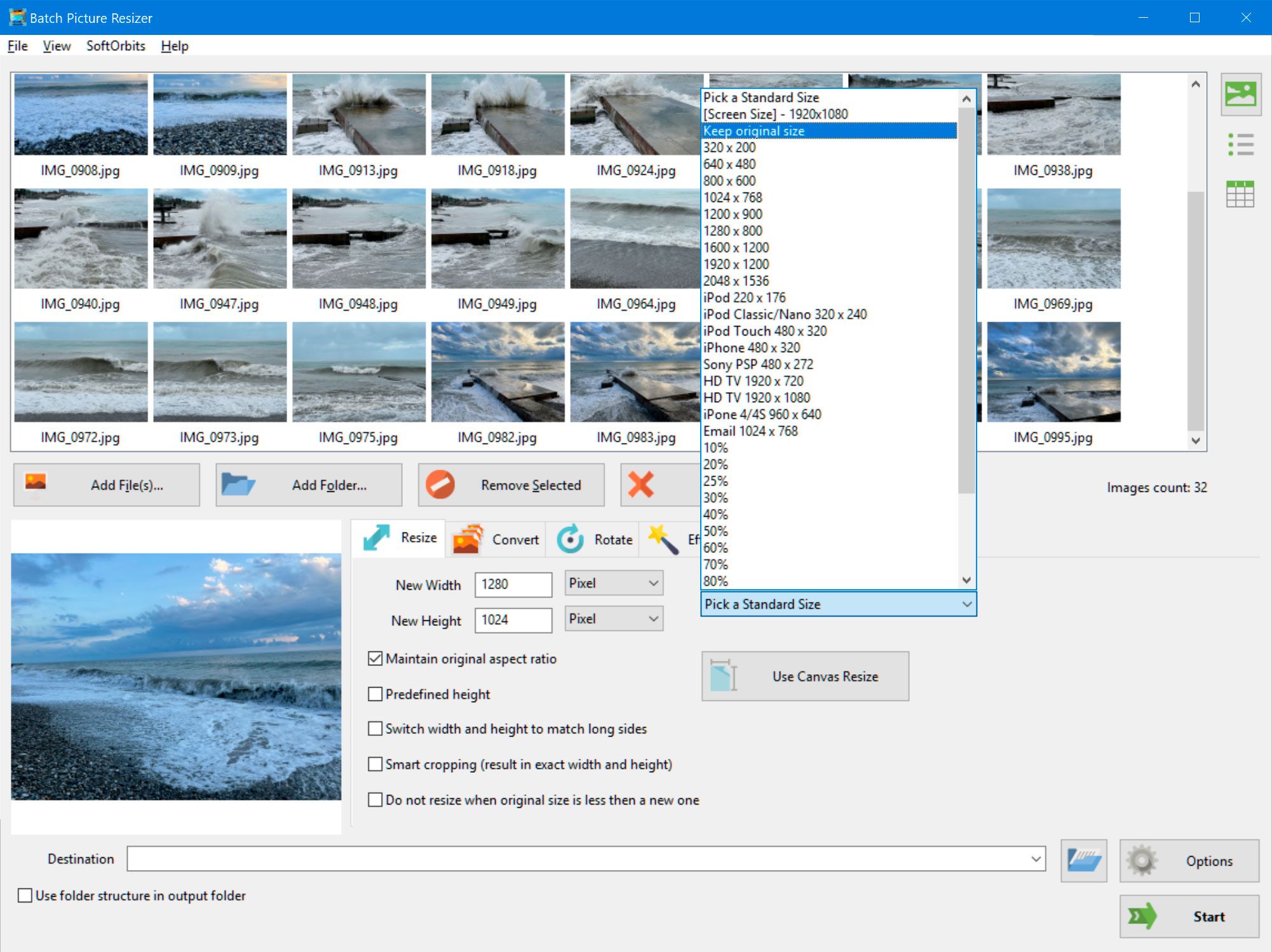 Windows 11 photo resizer by SoftOrbits..