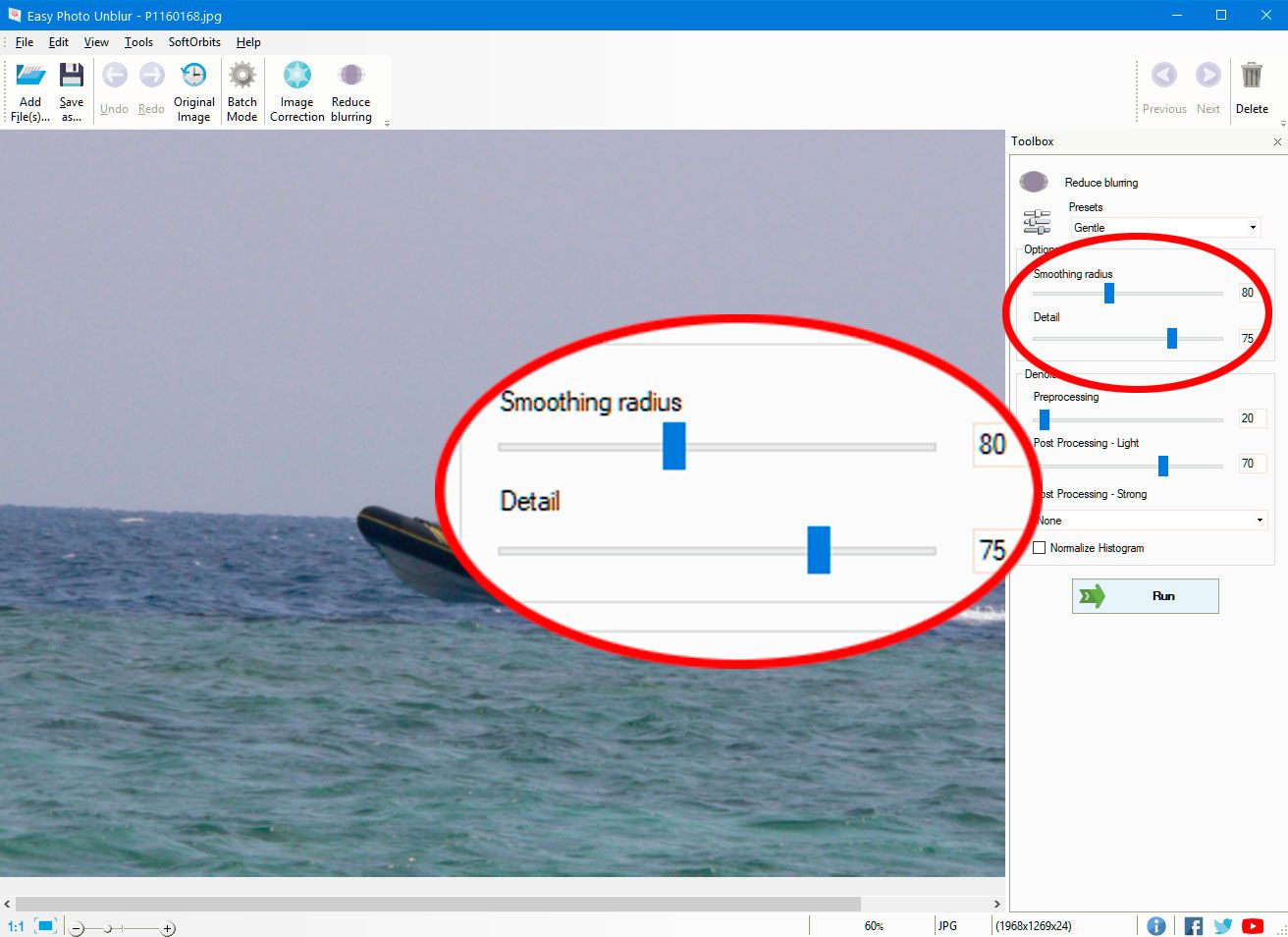 Change the finer settings for edit focus of the photo..