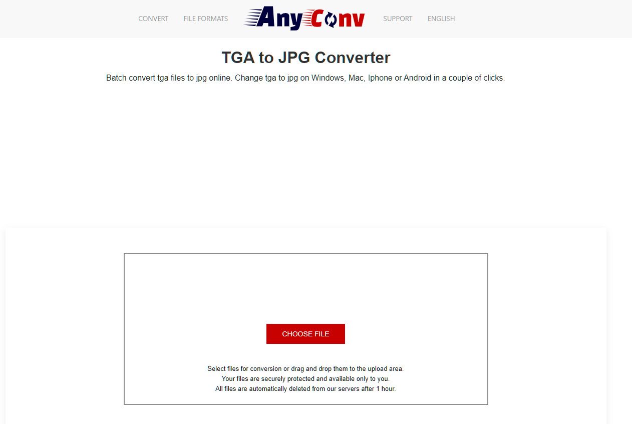 Free online converter TGA to JPG..