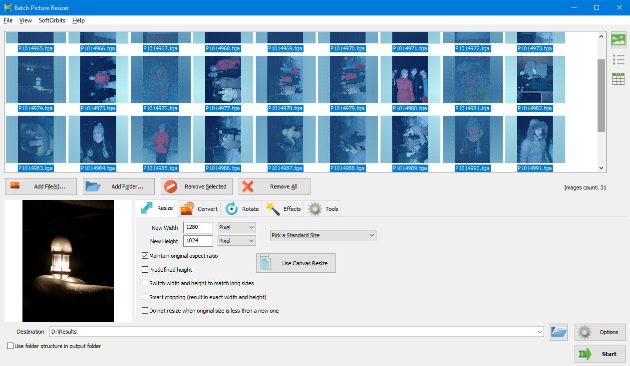 Batch Picture Resizer Screenshot.