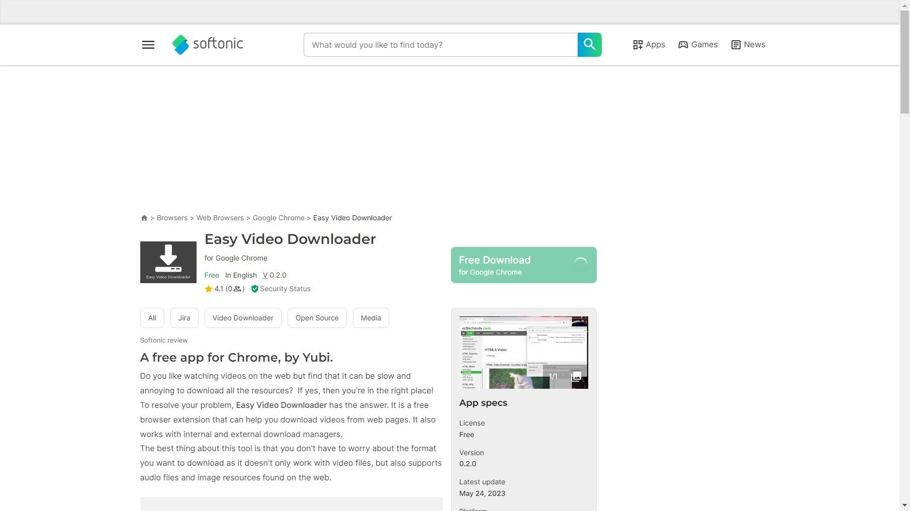 Chrome Easy Video Downloader..