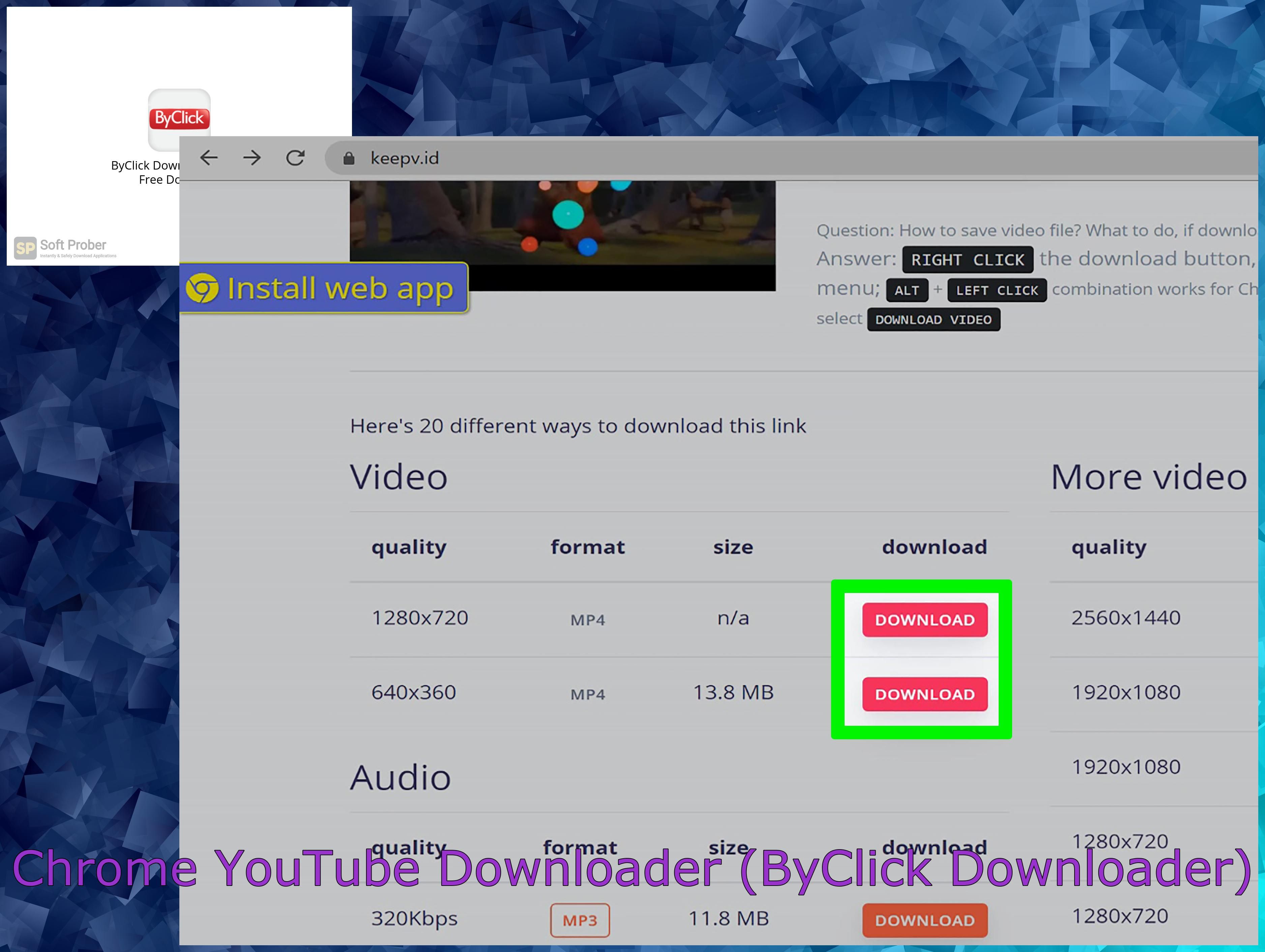 Chrome YouTube Downloader (ByClick Downloader)..
